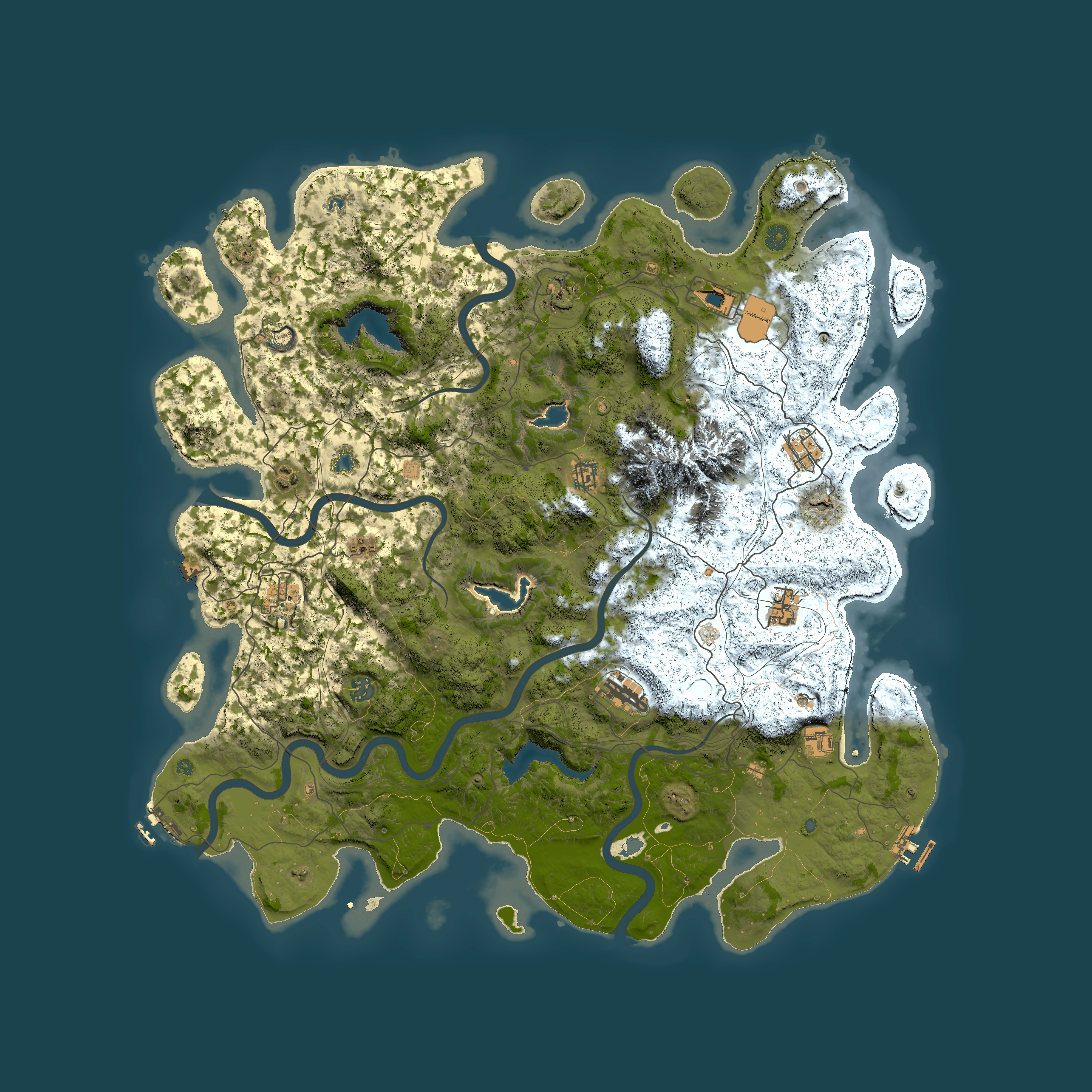 Full top-down render of Rust map seed 307817343, 5150x5150m