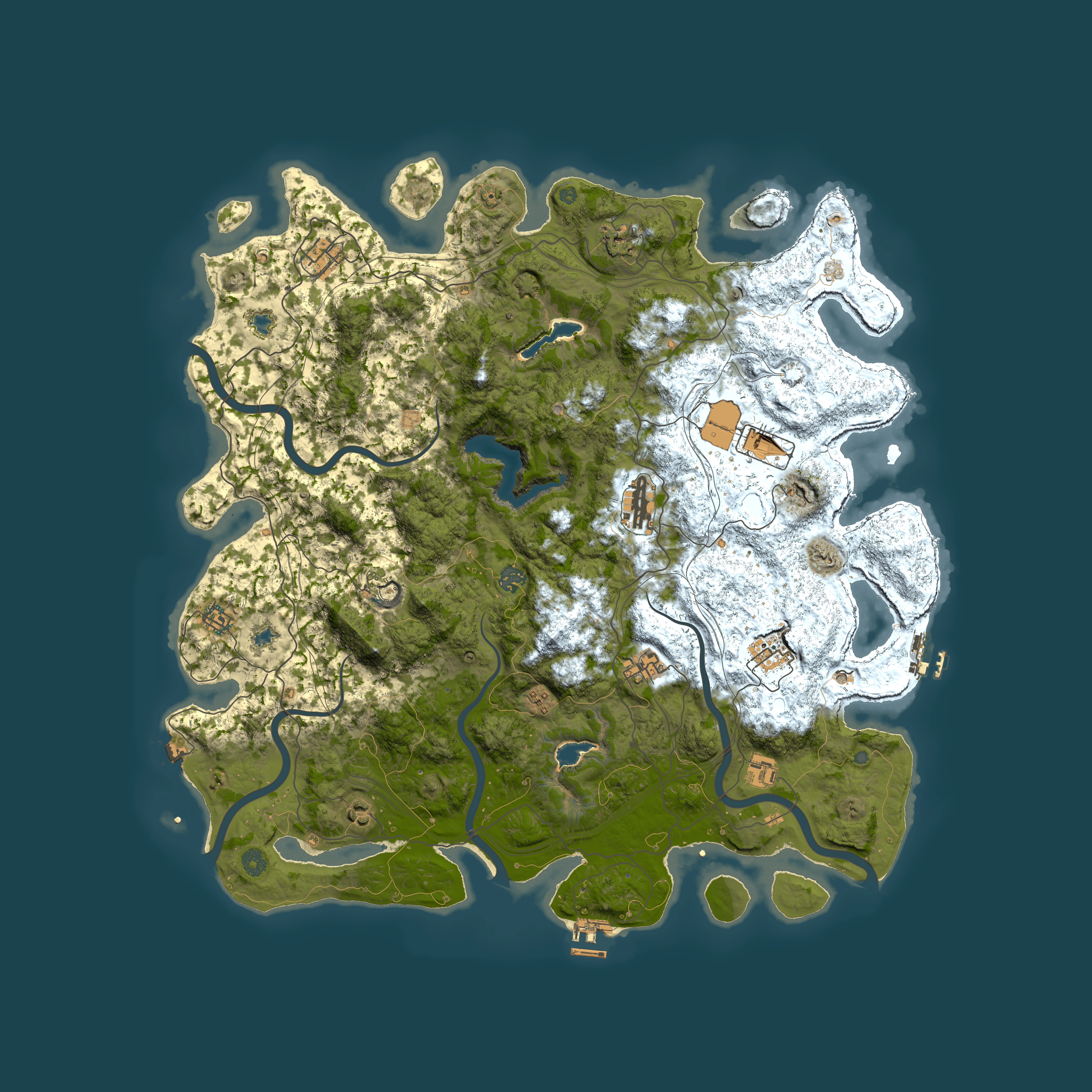 Full top-down render of Rust map seed 1561934455, 4950x4950m