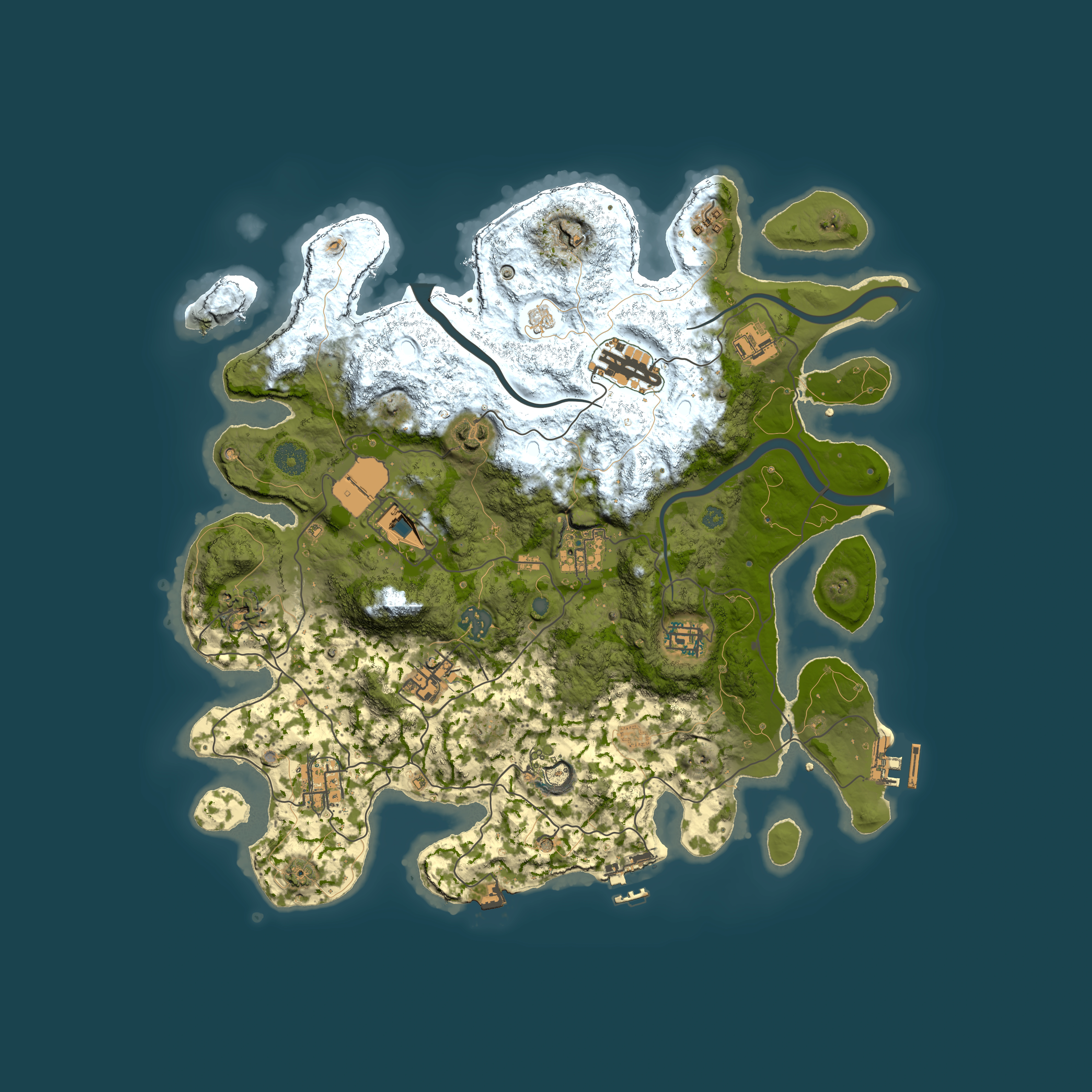 Full top-down render of Rust map seed 1977355461, 3800x3800m