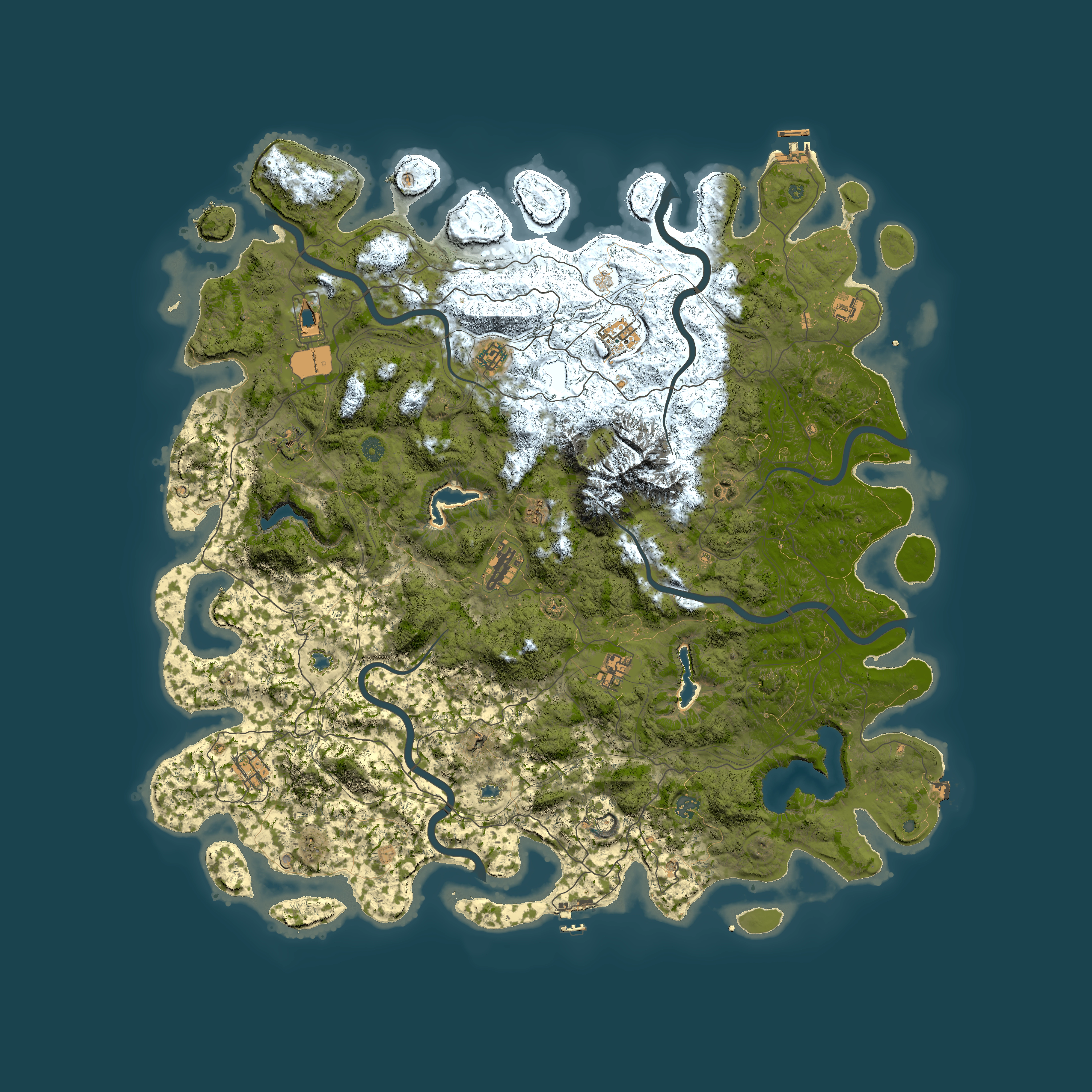 Full top-down render of Rust map seed 1691094989, 5500x5500m