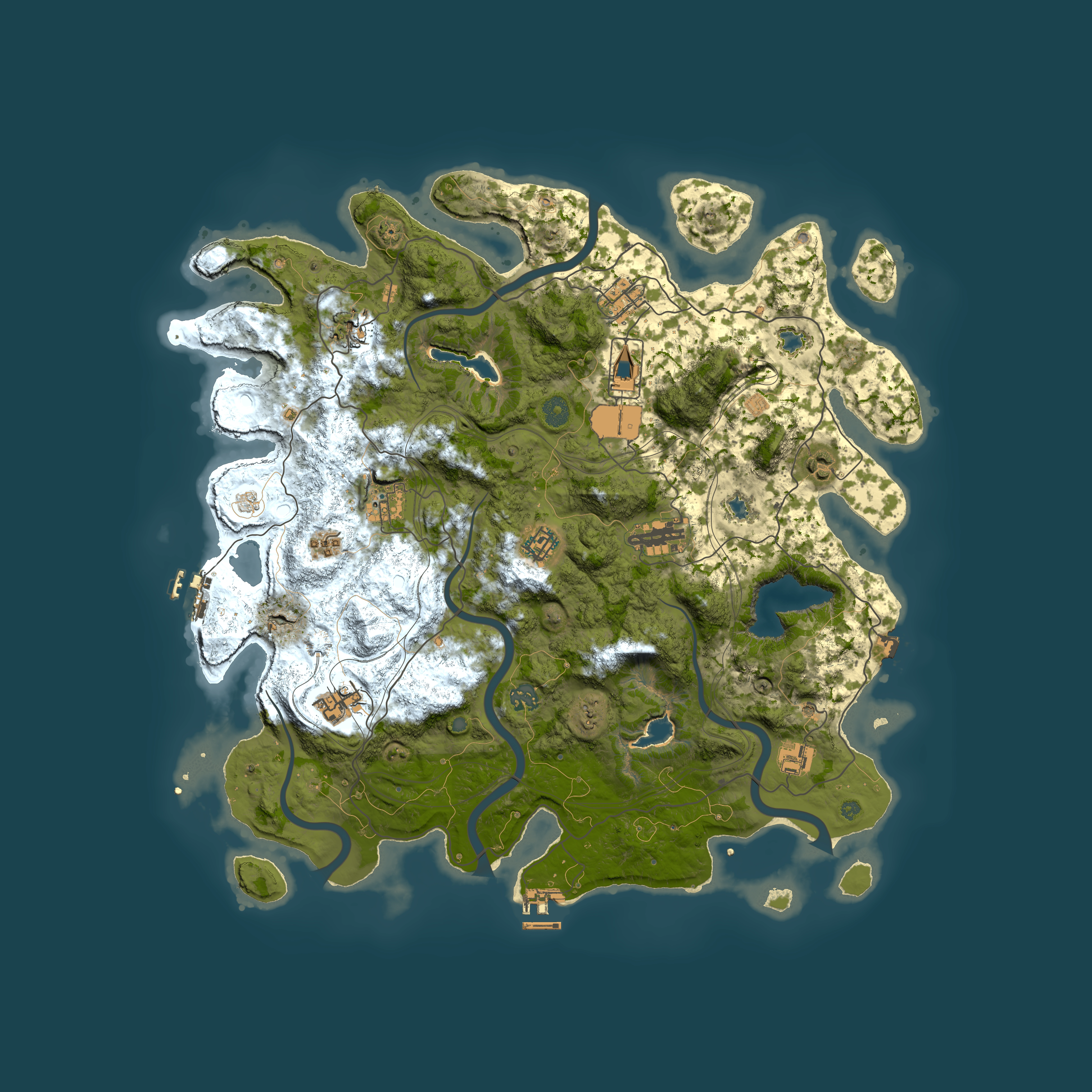 Full top-down render of Rust map seed 389594956, 4500x4500m