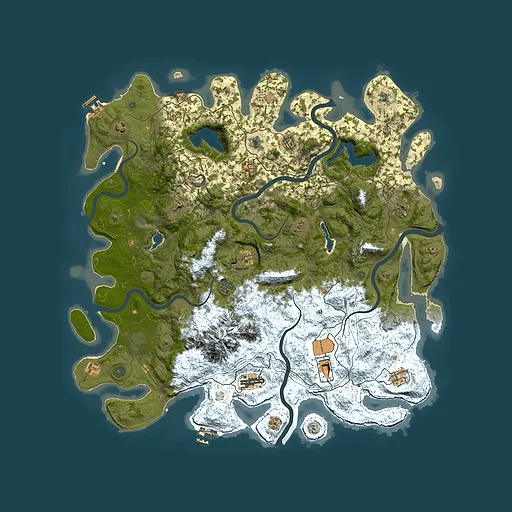 Rust map seed 909110986, 5100x5100m top-down preview