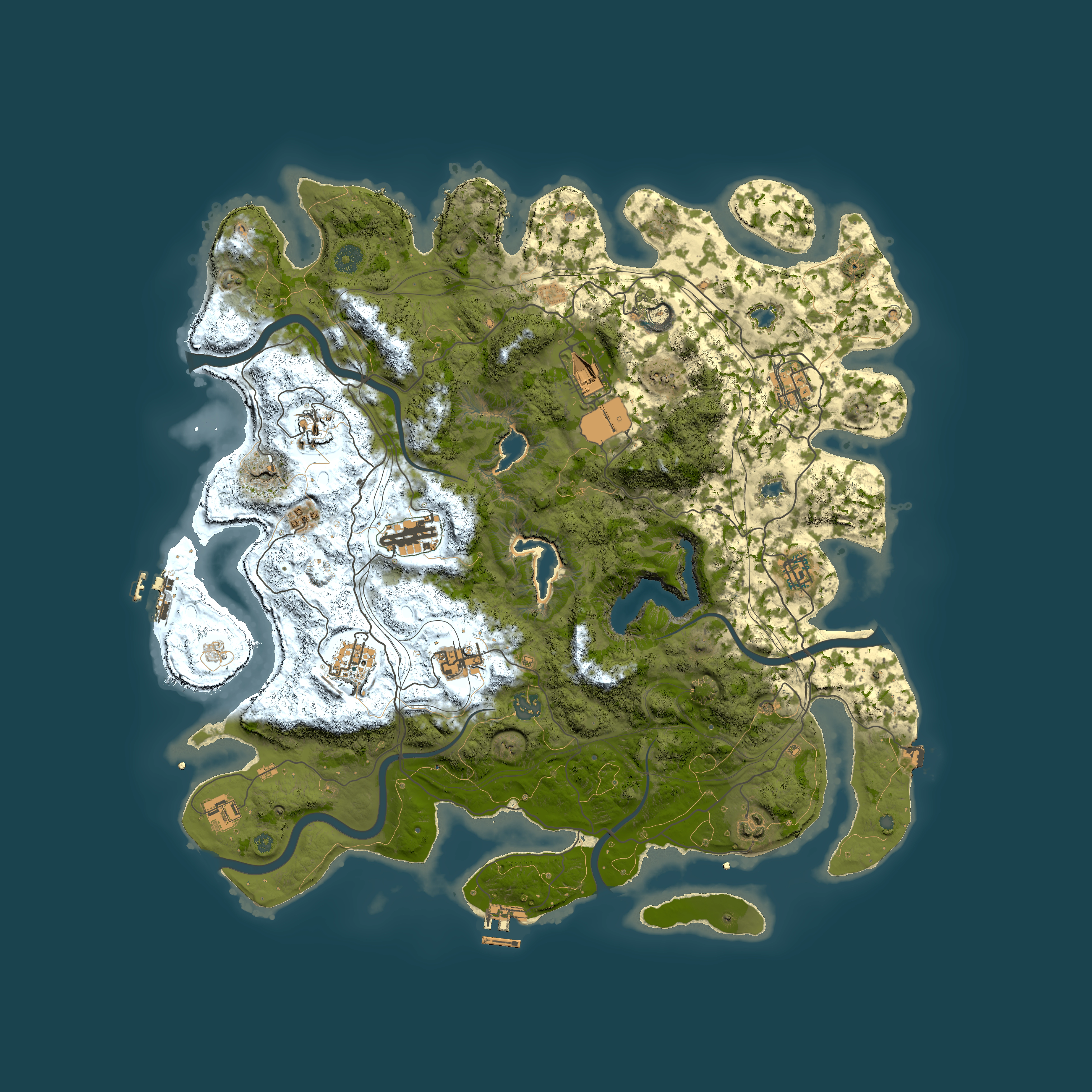 Full top-down render of Rust map seed 1397033964, 4500x4500m