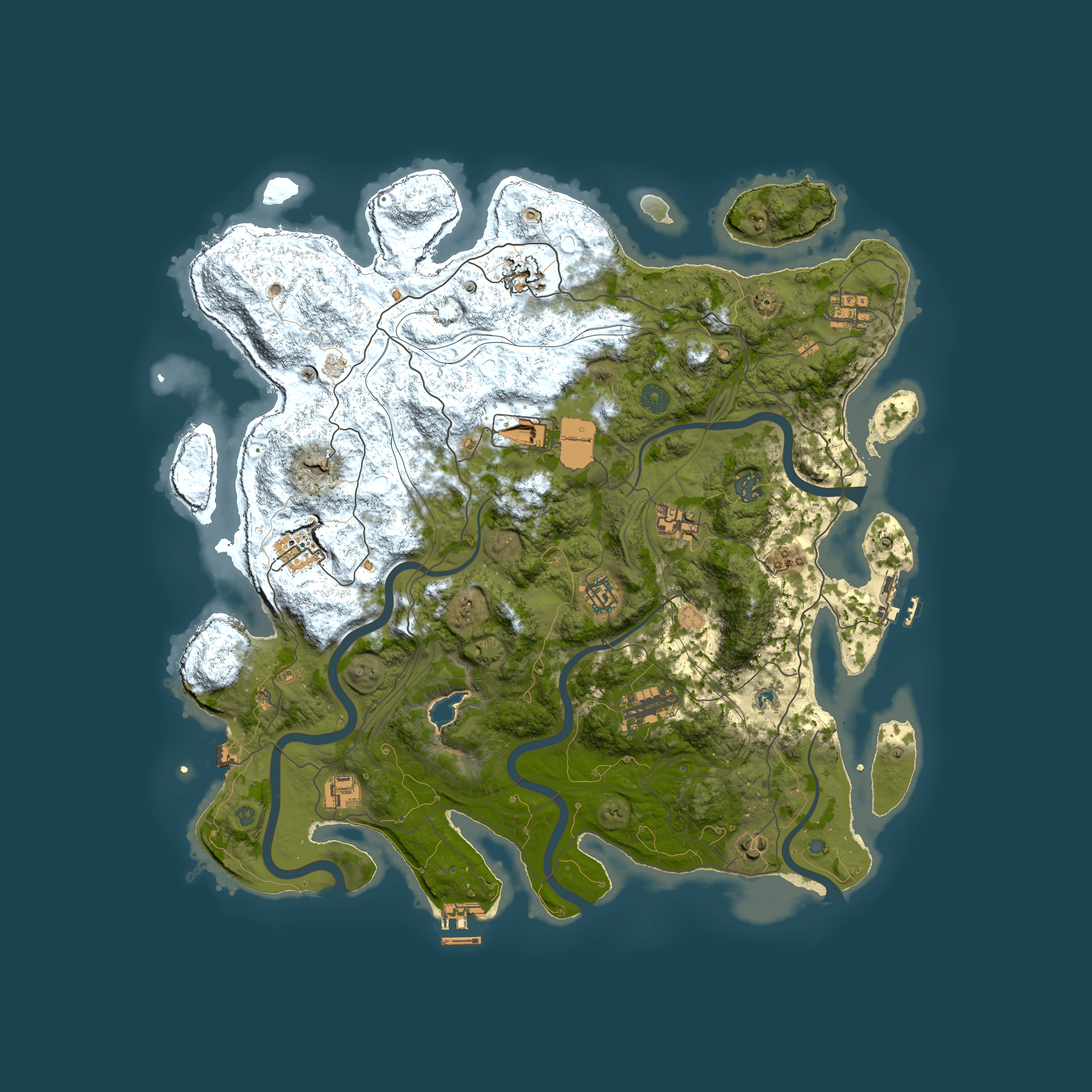 Full top-down render of Rust map seed 1984705742, 4400x4400m