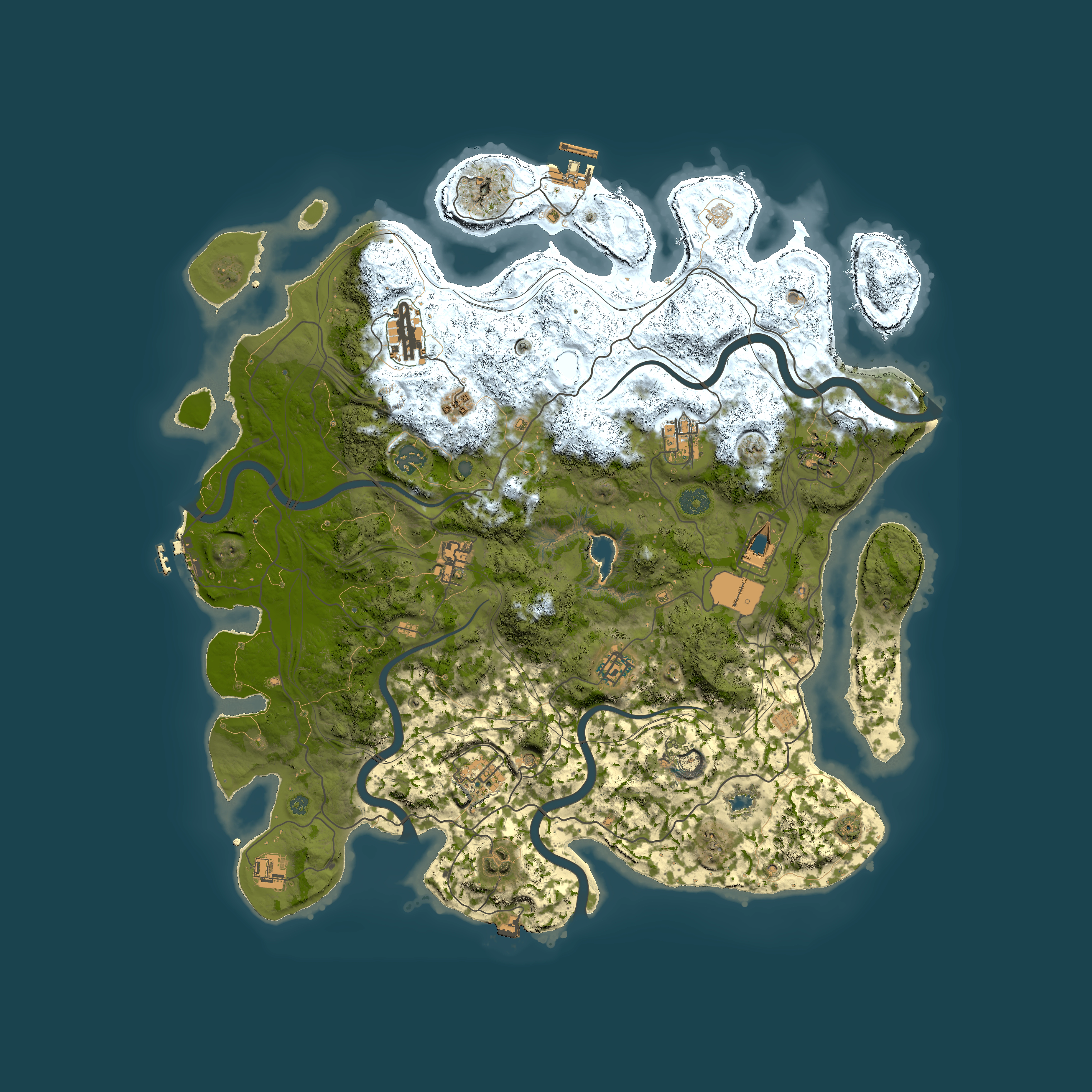 Full top-down render of Rust map seed 342993496, 4400x4400m
