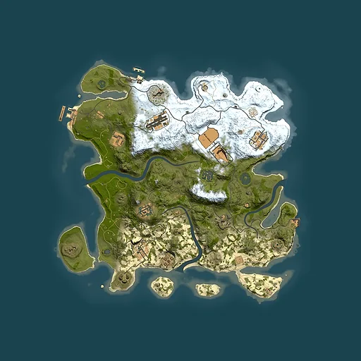 Rust map seed 1284917514, 3600x3600m top-down preview