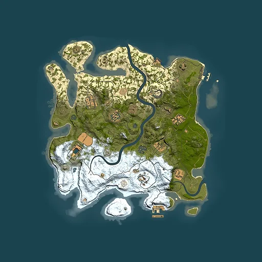 Rust map seed 1302913065, 3600x3600m top-down preview