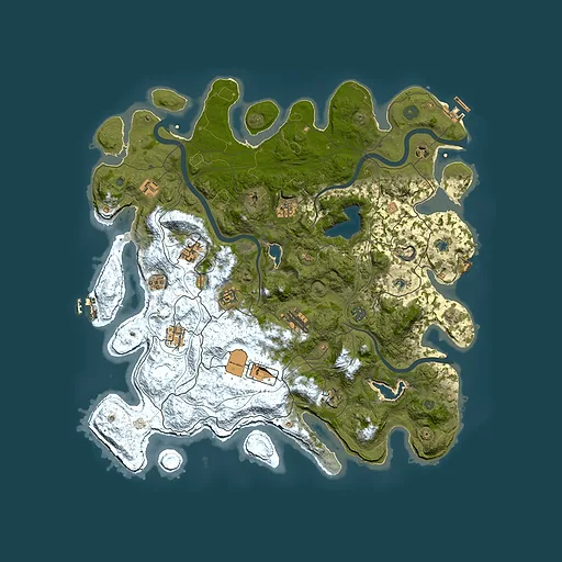 Rust map seed 496264256, 4500x4500m top-down preview