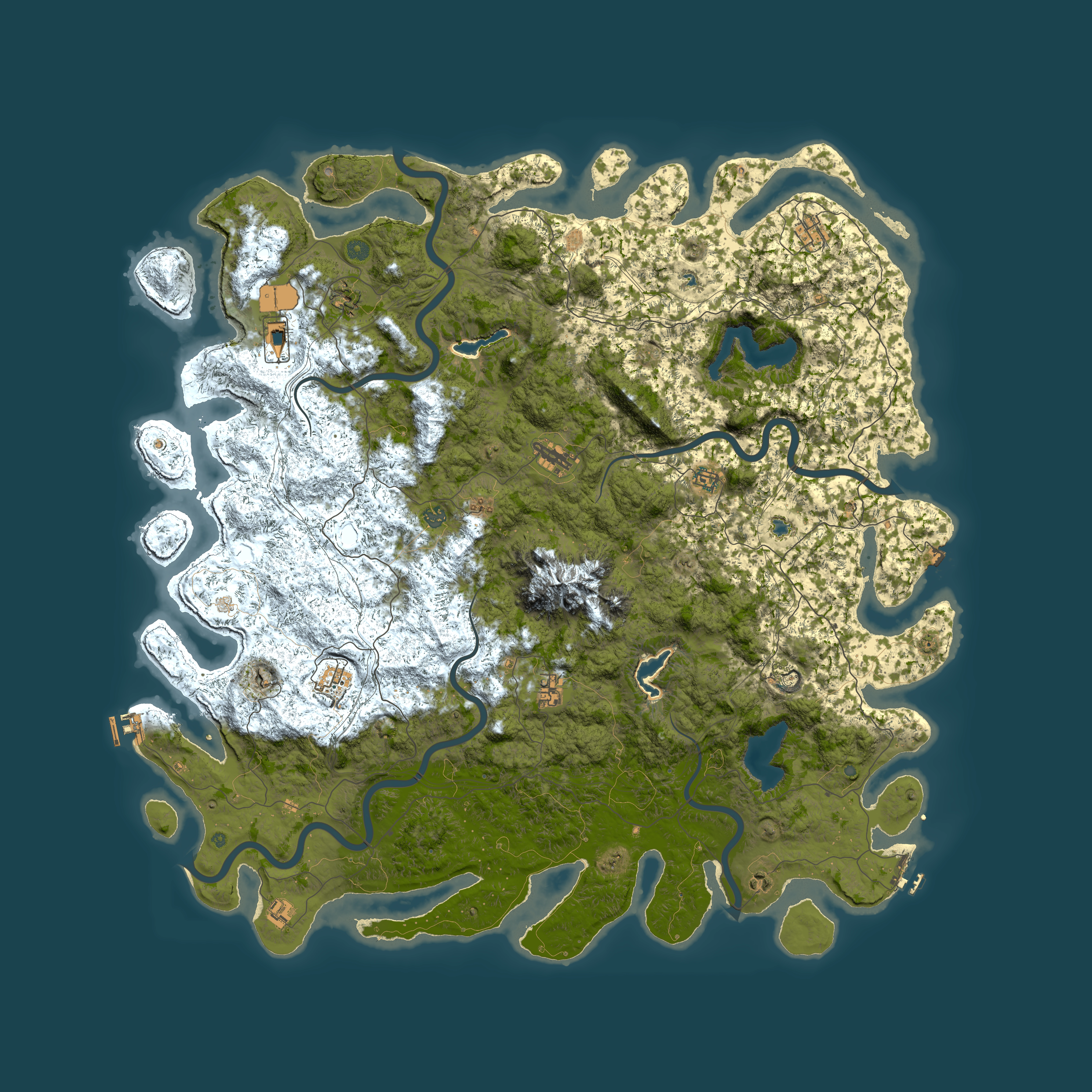Full top-down render of Rust map seed 1159234500, 6000x6000m