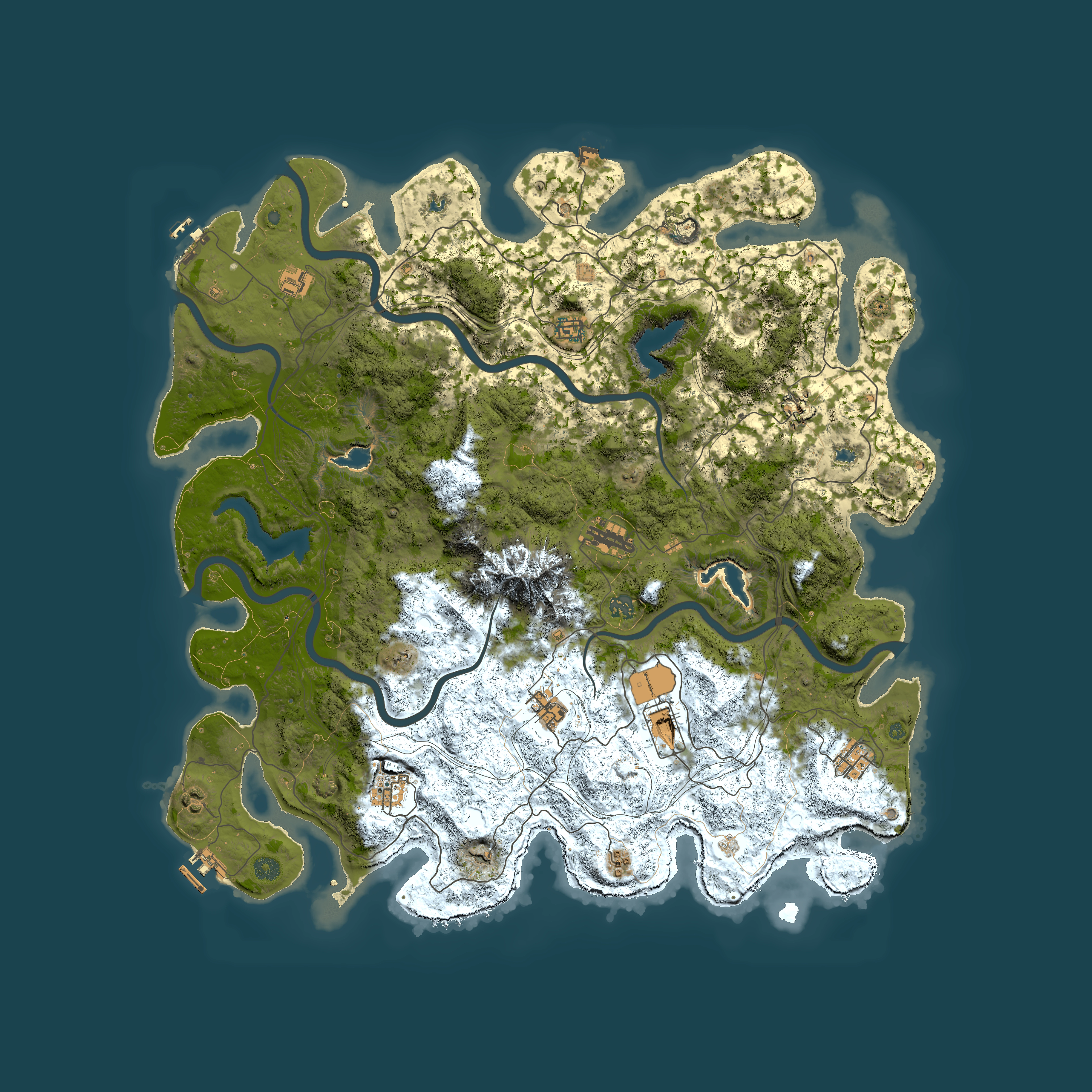 Full top-down render of Rust map seed 1318997493, 5100x5100m