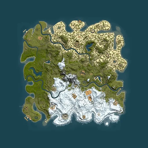Rust map seed 1318997493, 5100x5100m top-down preview