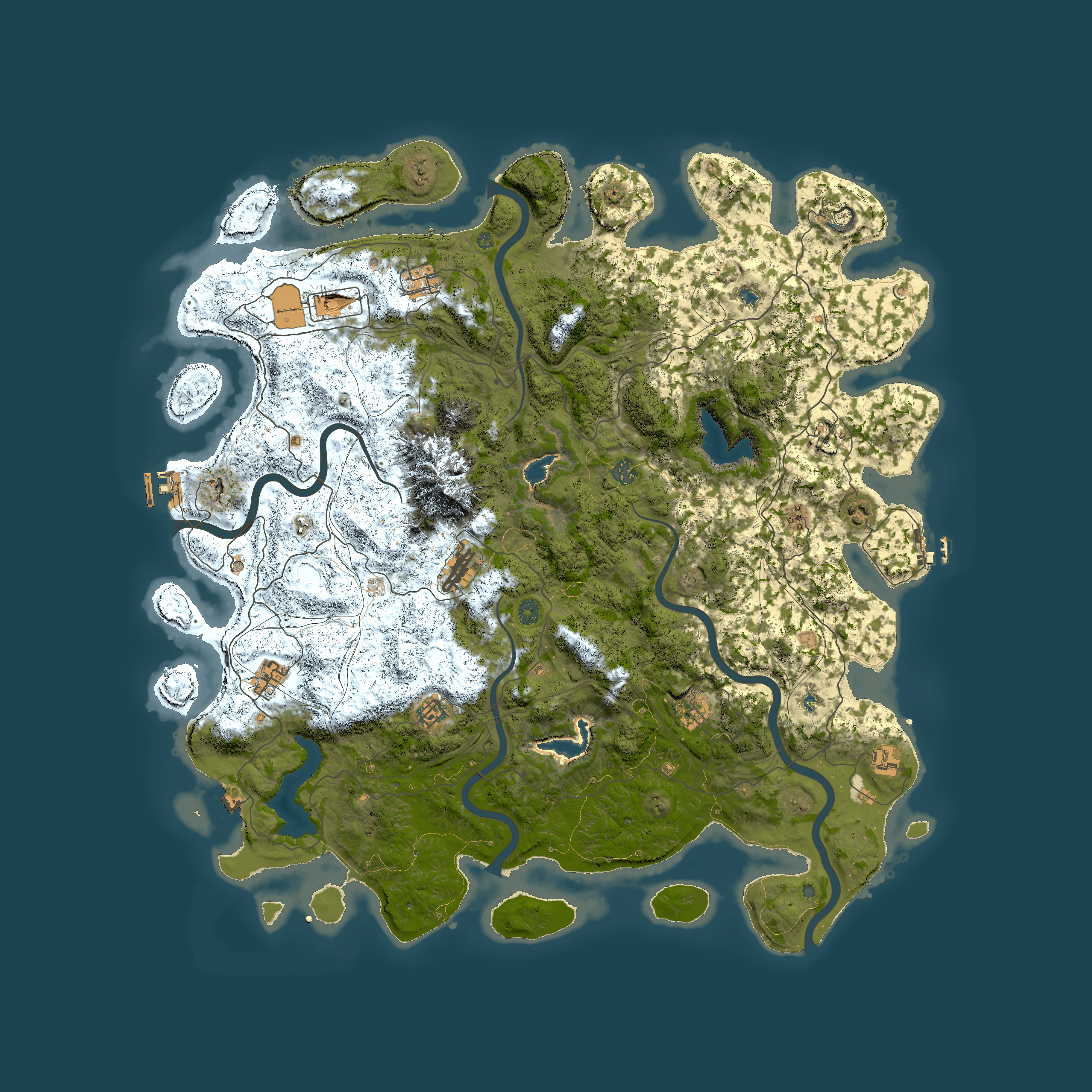 Full top-down render of Rust map seed 1638711874, 5200x5200m