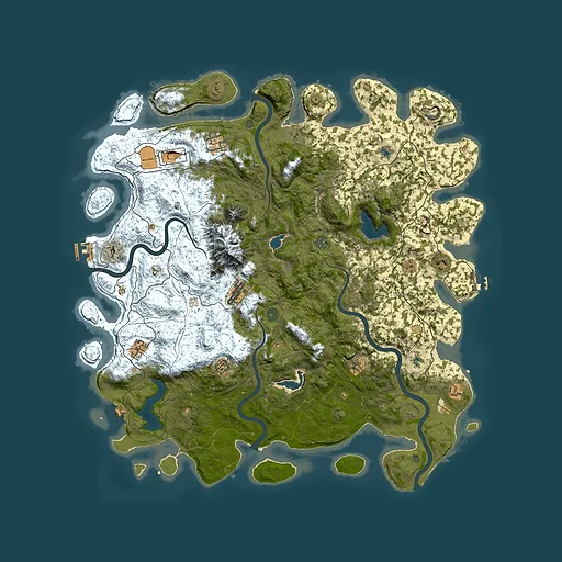 Rust map seed 1638711874, 5200x5200m top-down preview