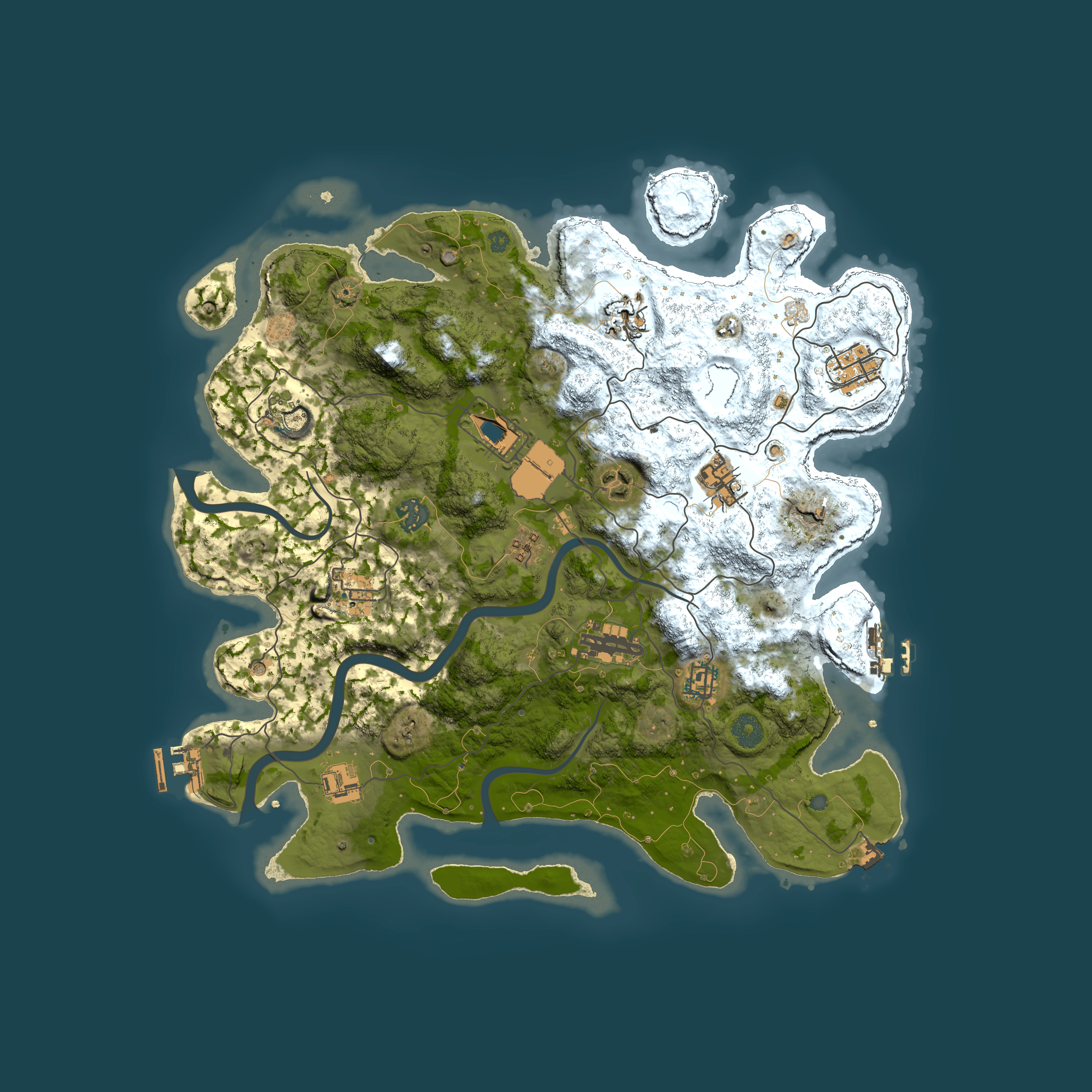 Full top-down render of Rust map seed 865256310, 3900x3900m