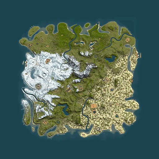 Rust map seed 144585214, 5450x5450m top-down preview