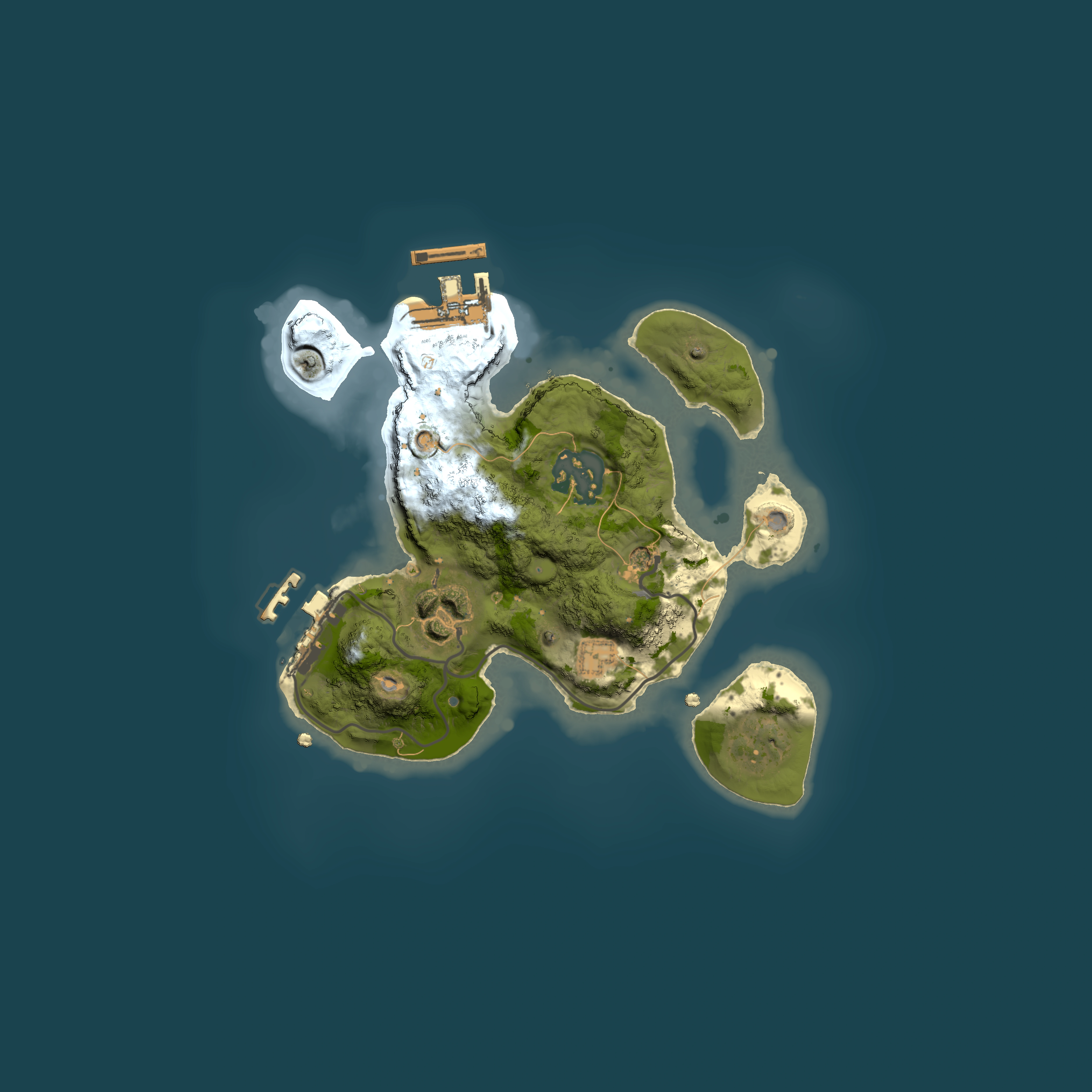 Full top-down render of Rust map seed 685224624, 2000x2000m