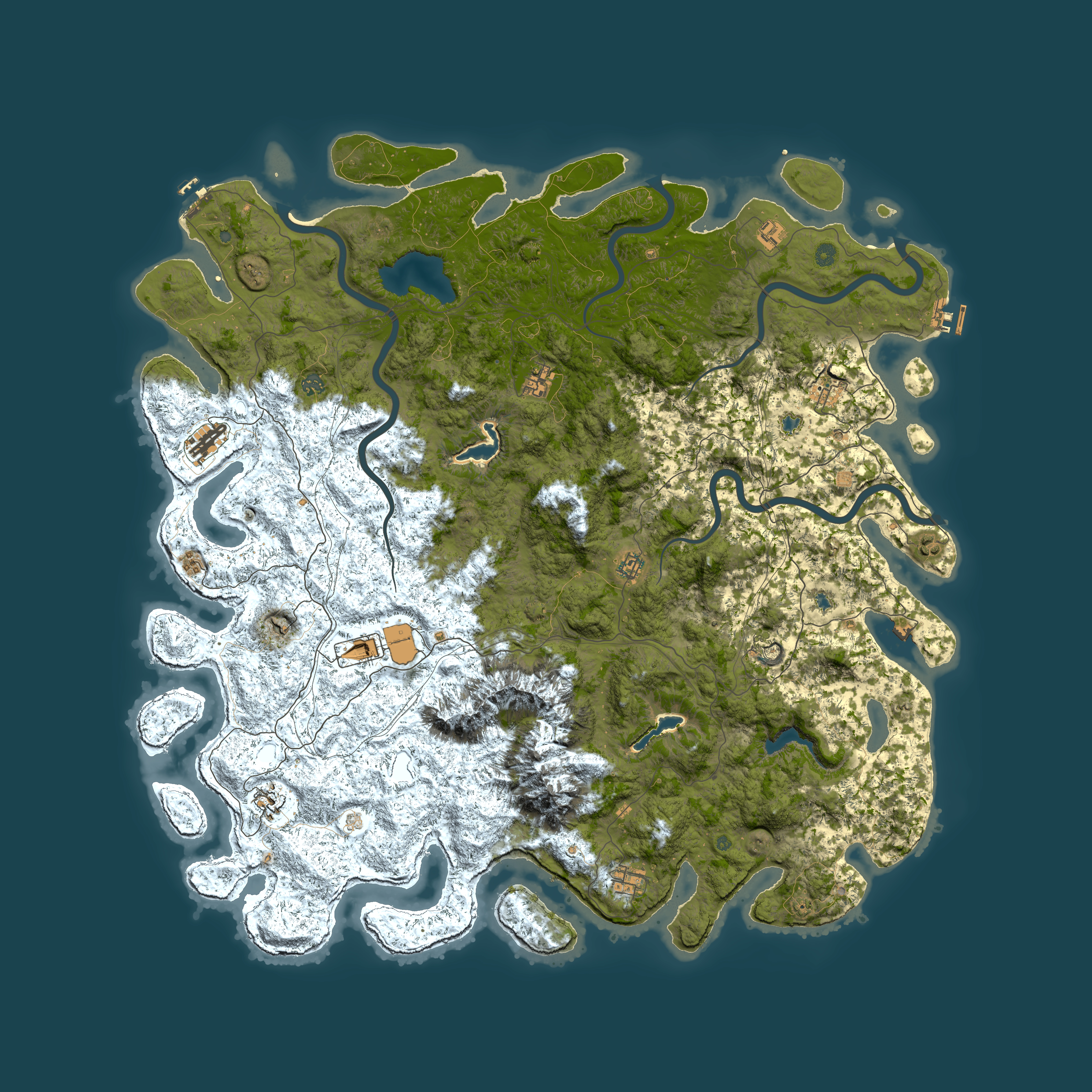 Full top-down render of Rust map seed 661284043, 5900x5900m
