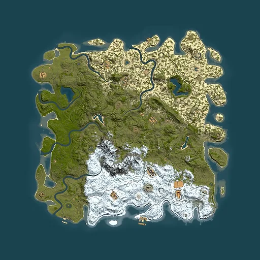 Rust map seed 909367624, 5850x5850m top-down preview