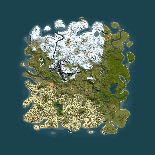Rust map seed 254185122, 5300x5300m top-down preview