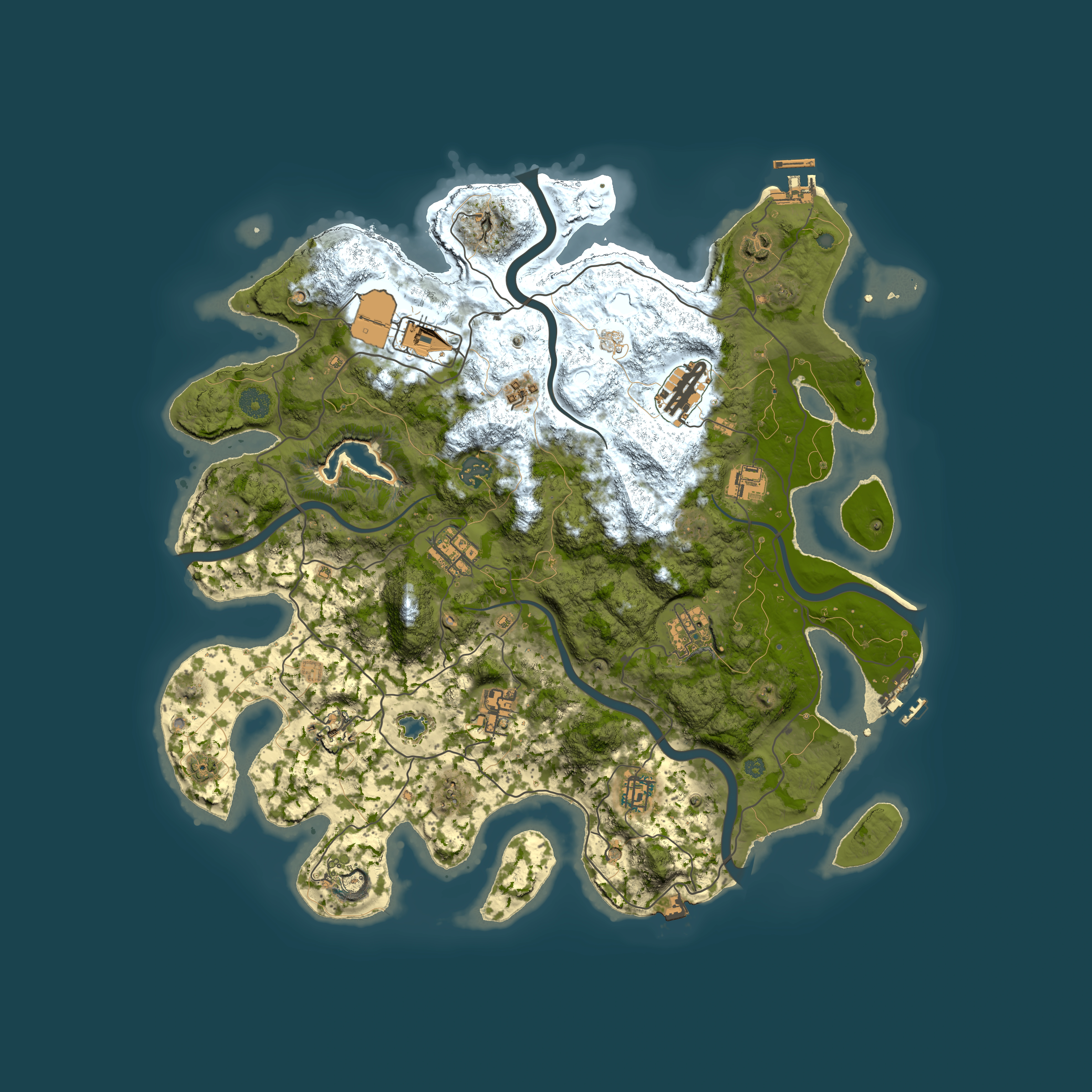 Full top-down render of Rust map seed 1474374151, 4100x4100m