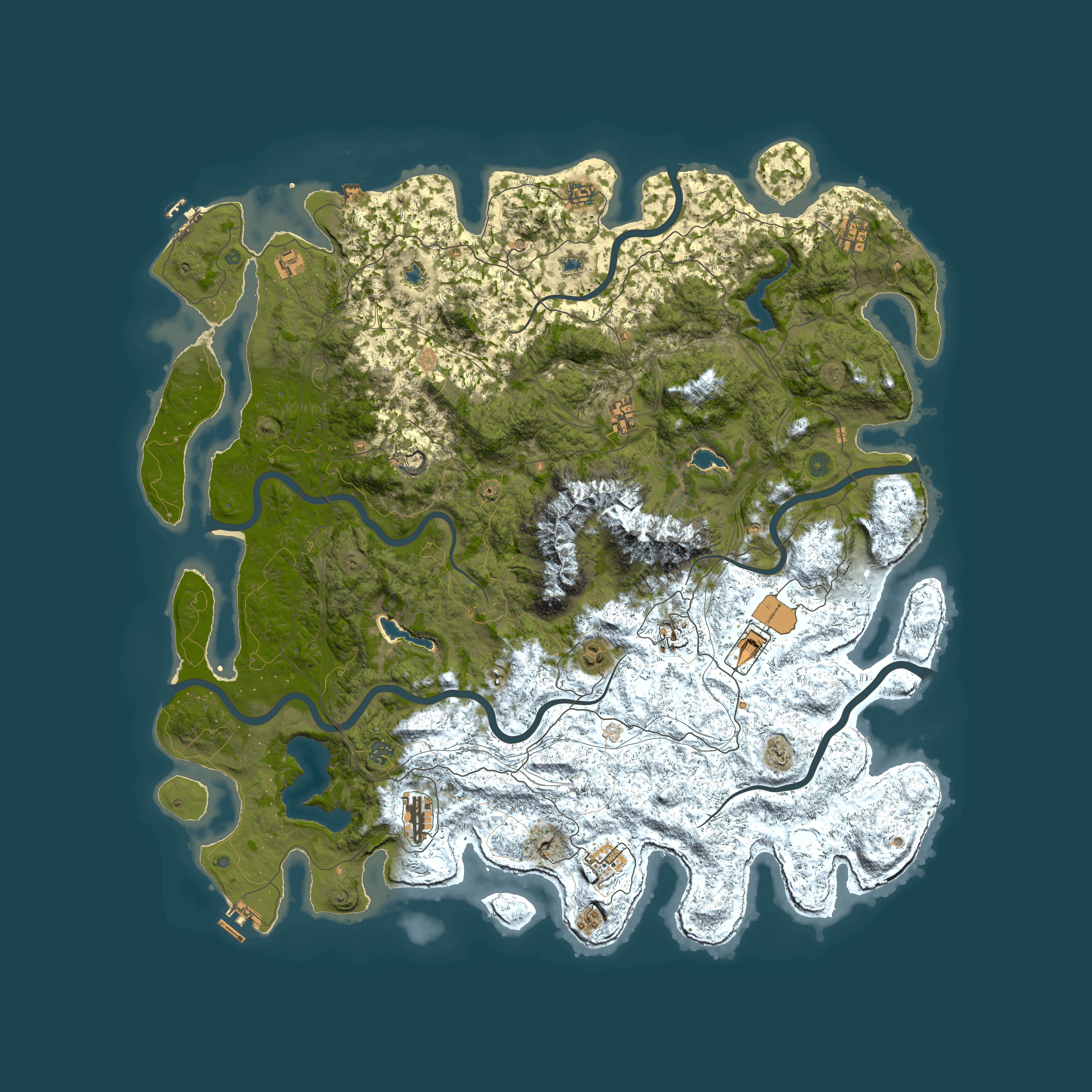 Full top-down render of Rust map seed 356773841, 5600x5600m
