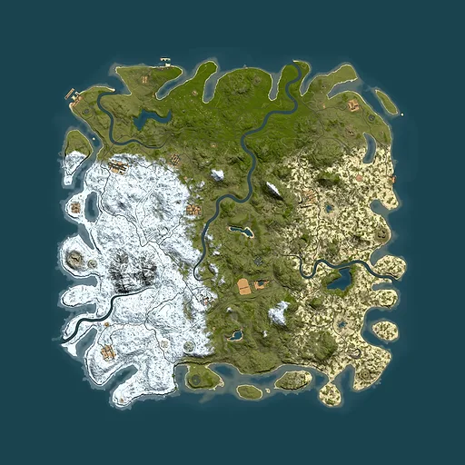 Rust map seed 599326342, 5850x5850m top-down preview