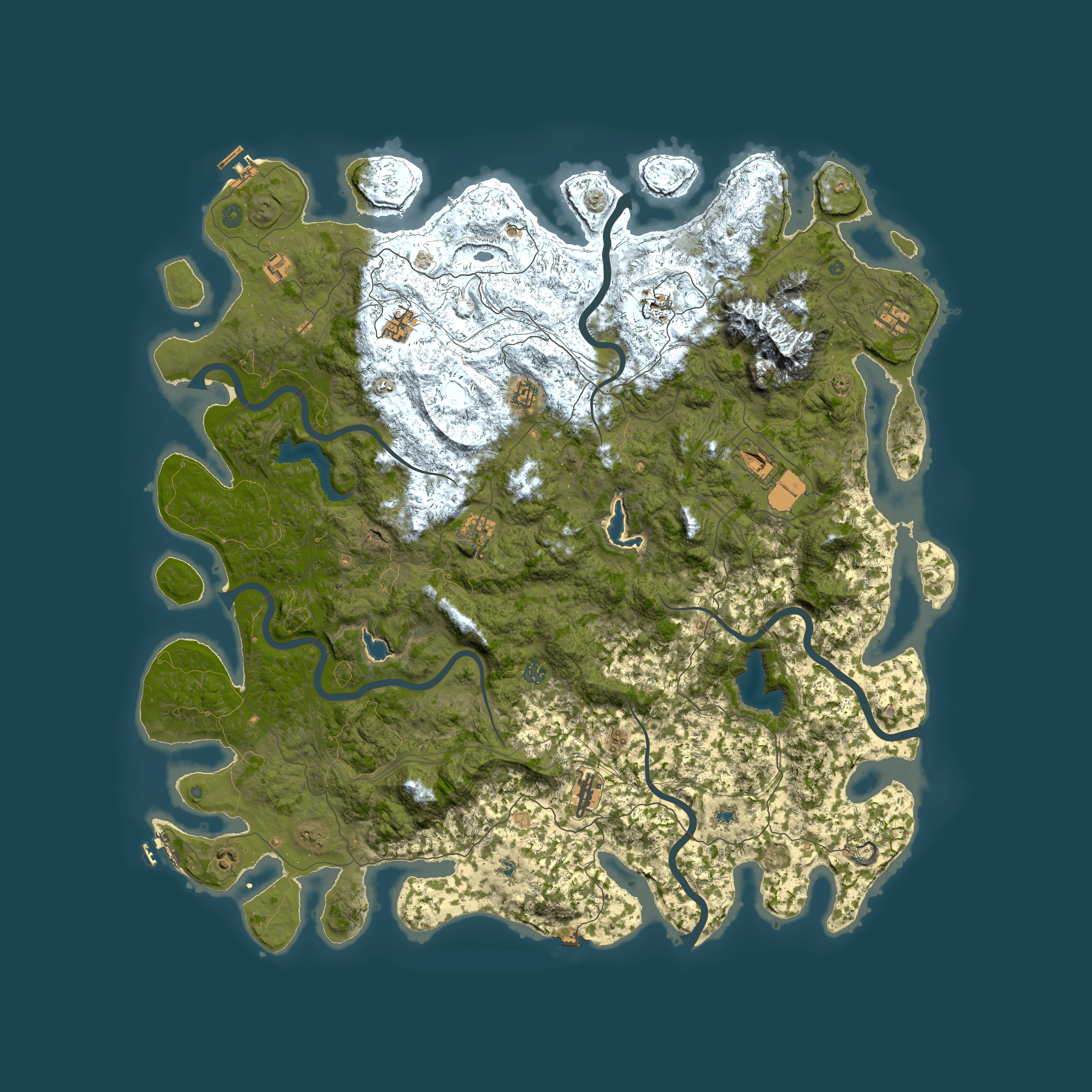 Full top-down render of Rust map seed 2127079516, 5750x5750m