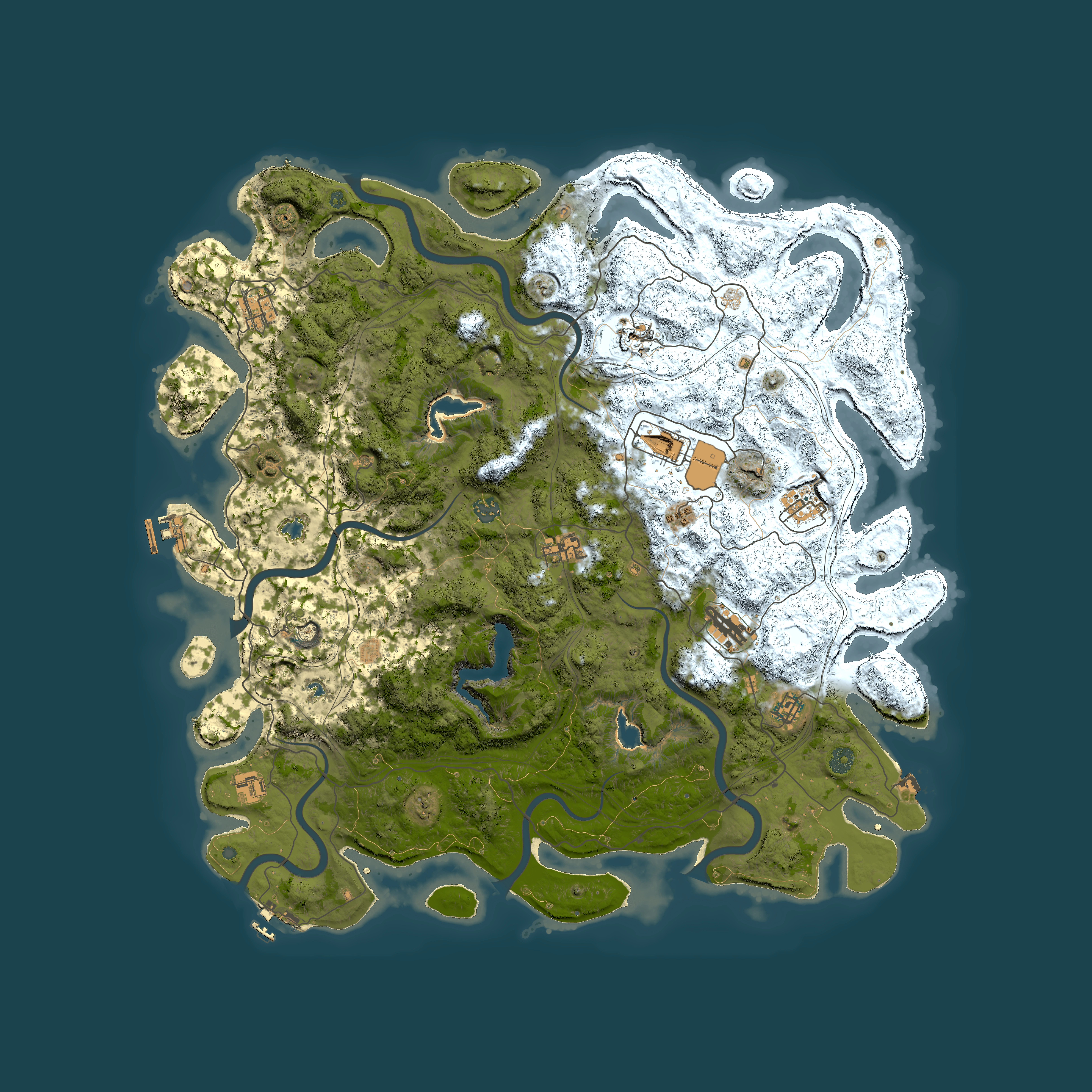 Full top-down render of Rust map seed 854743192, 4950x4950m