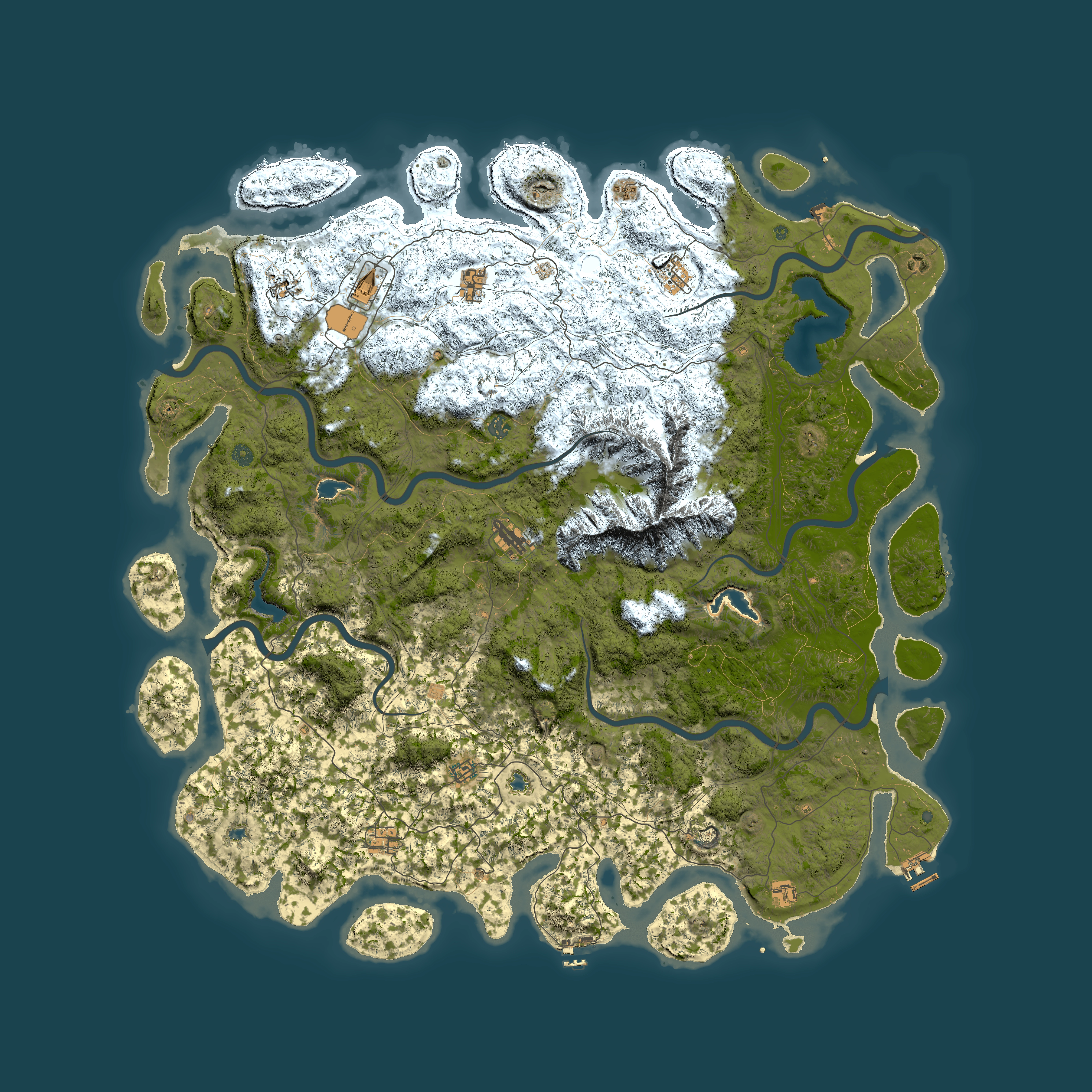 Full top-down render of Rust map seed 1122450333, 6000x6000m