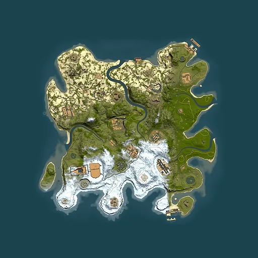 Rust map seed 1275991616, 3550x3550m top-down preview