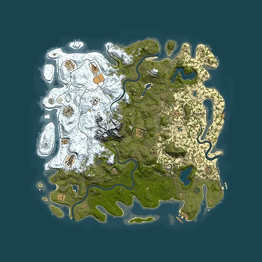 Rust map seed 1876403023, 5000x5000m top-down preview