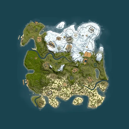 Rust map seed 2034880080, 3800x3800m top-down preview