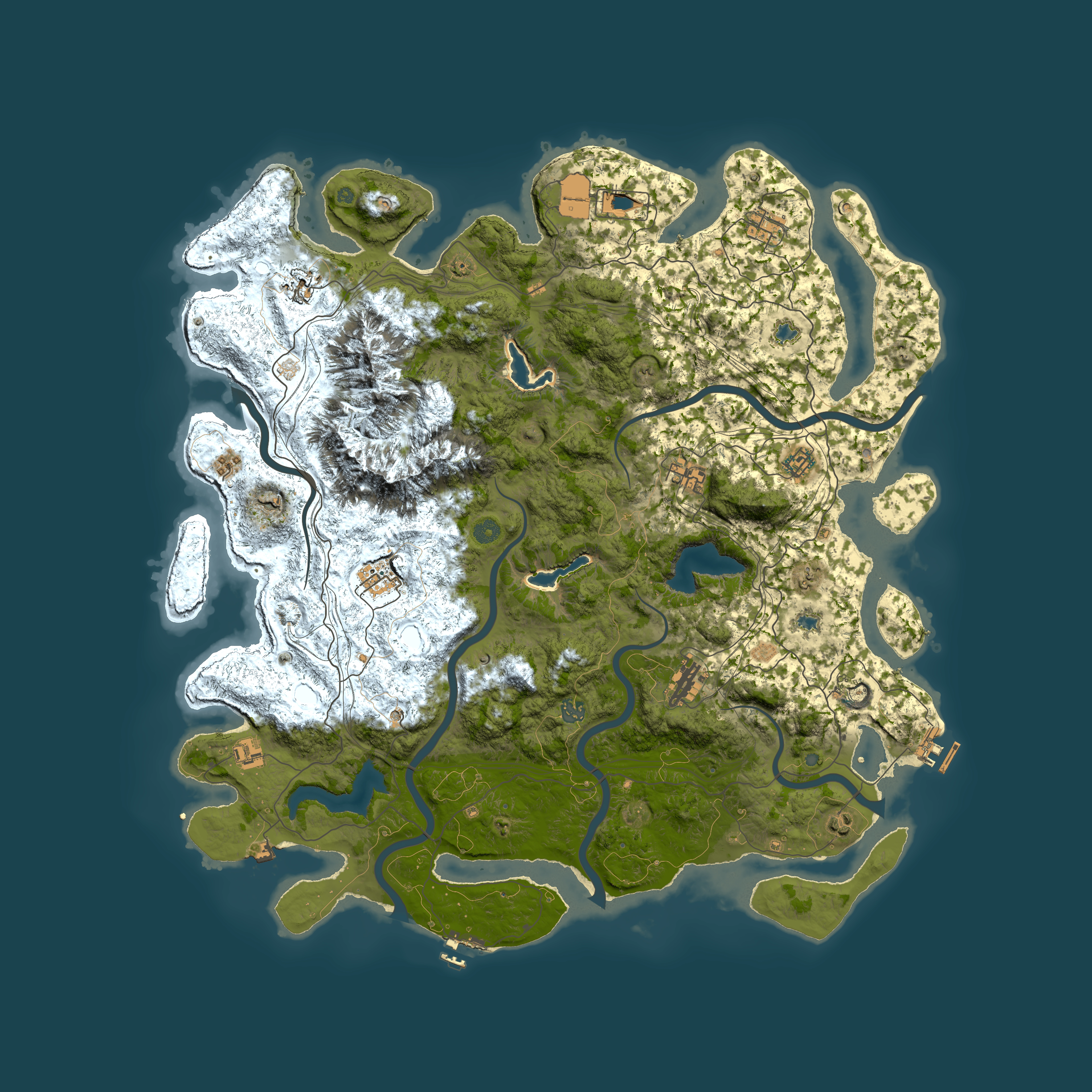 Full top-down render of Rust map seed 1060245667, 5150x5150m