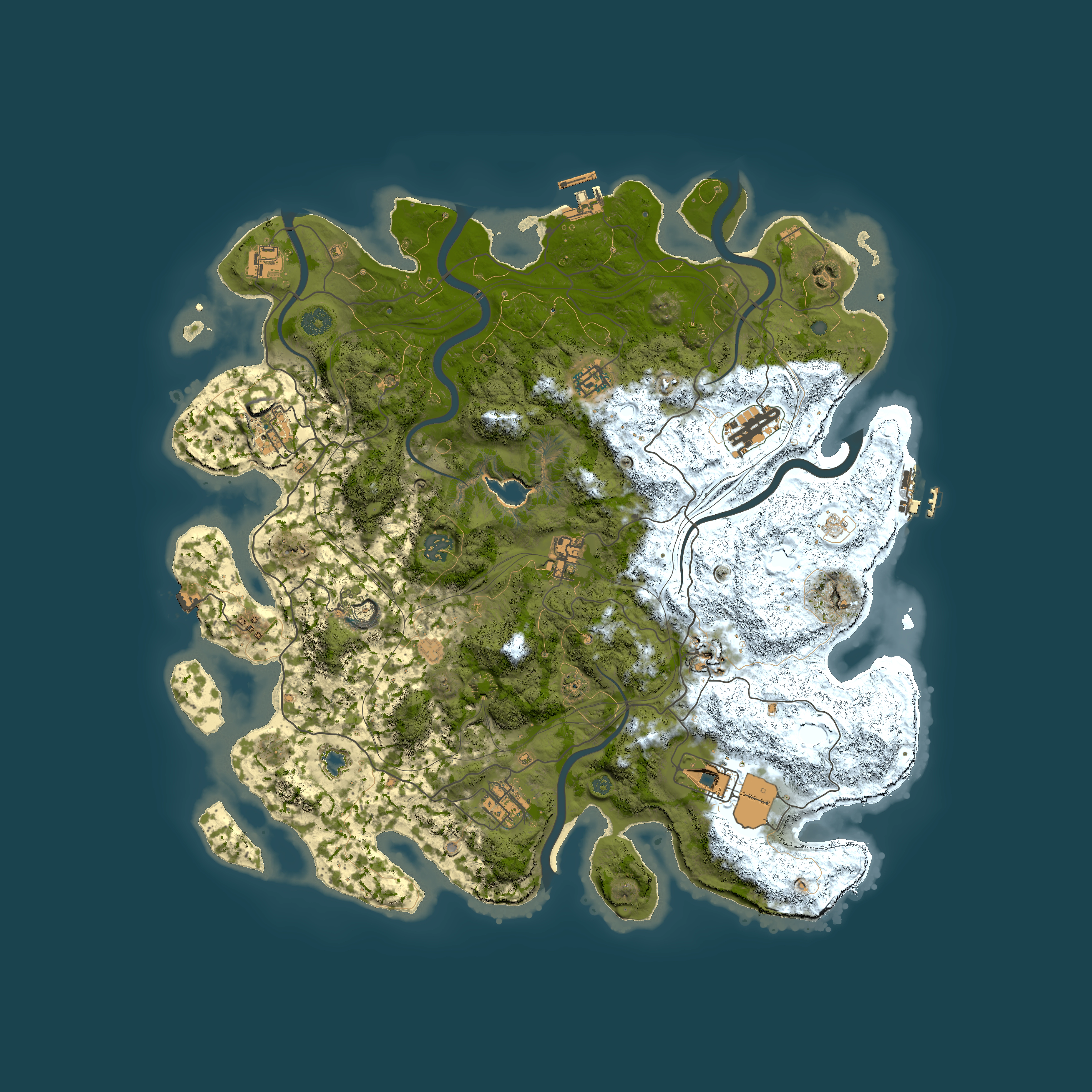 Full top-down render of Rust map seed 1468406639, 4400x4400m
