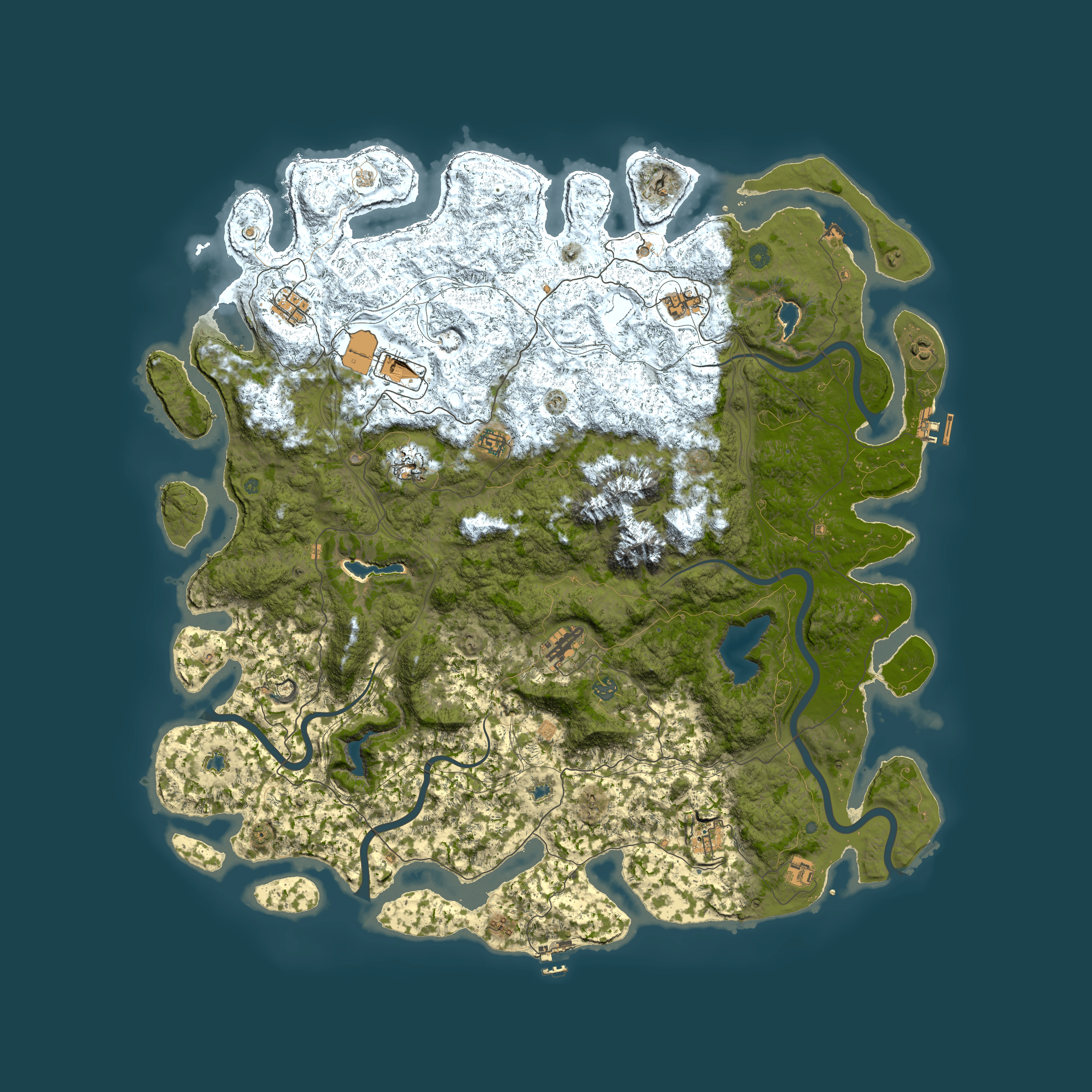Full top-down render of Rust map seed 1410494820, 5600x5600m