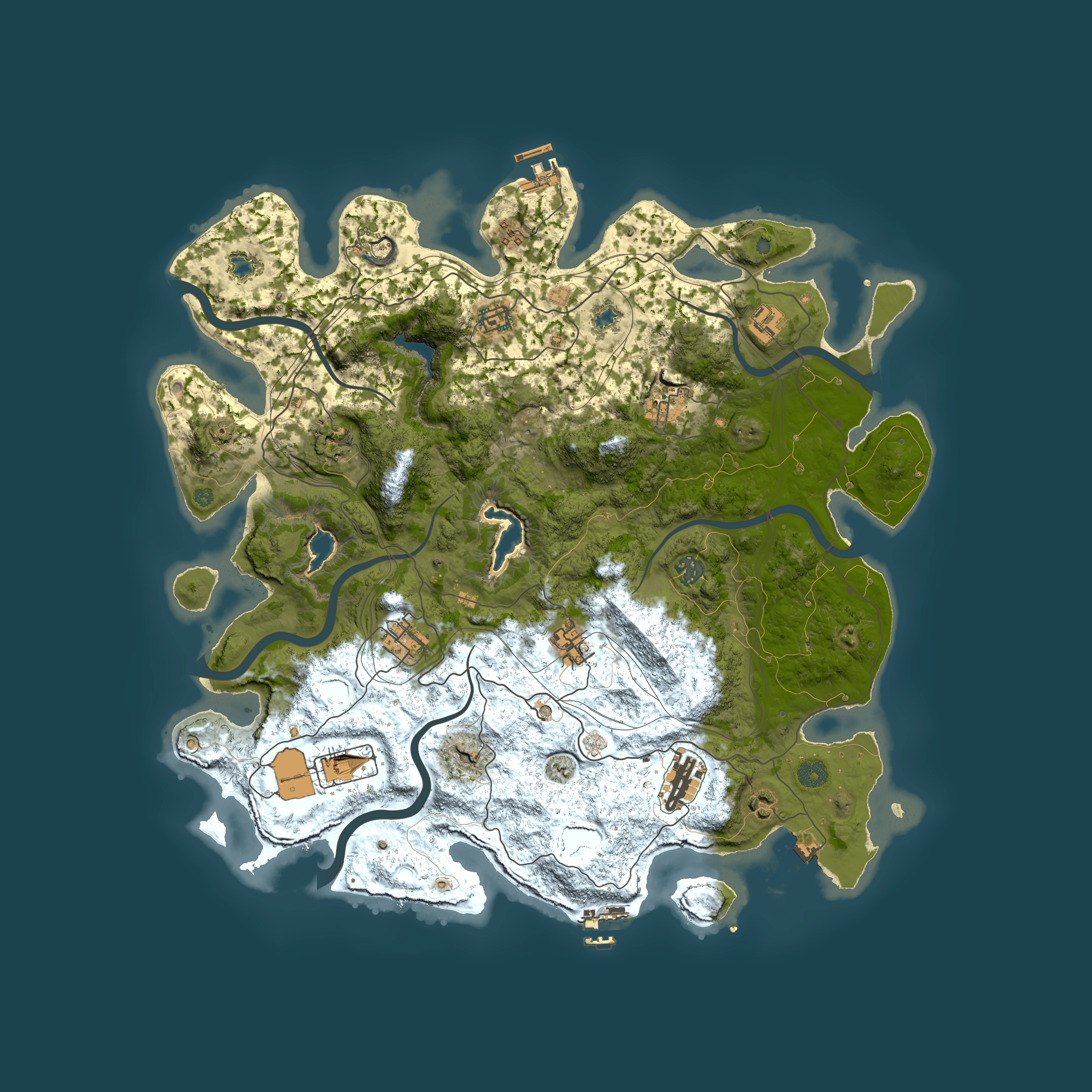 Full top-down render of Rust map seed 691297718, 4500x4500m
