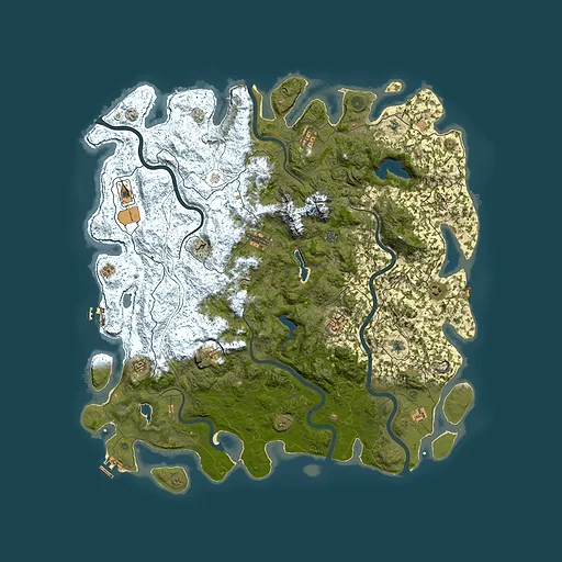 Rust map seed 1670850127, 5450x5450m top-down preview