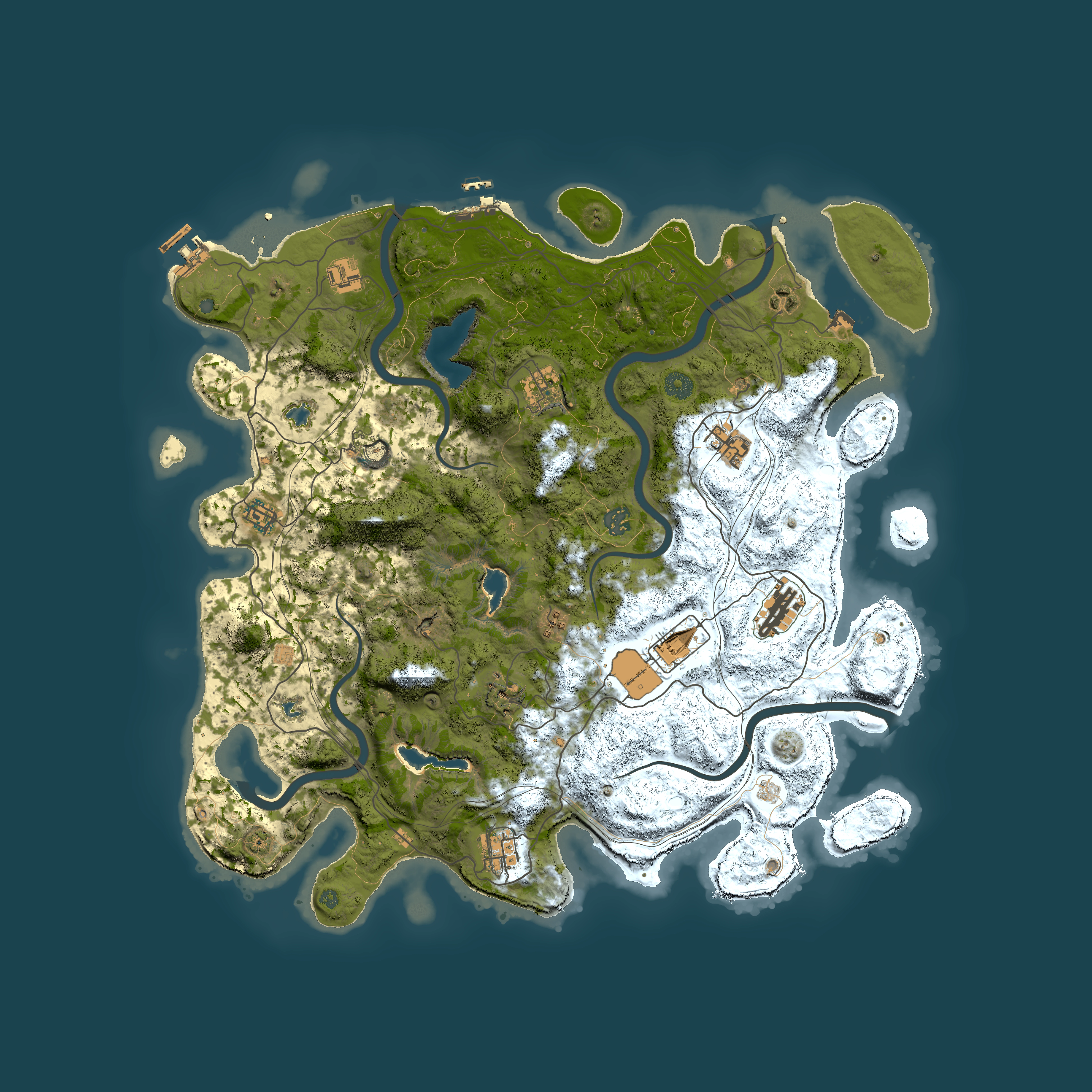 Full top-down render of Rust map seed 2125267029, 4550x4550m