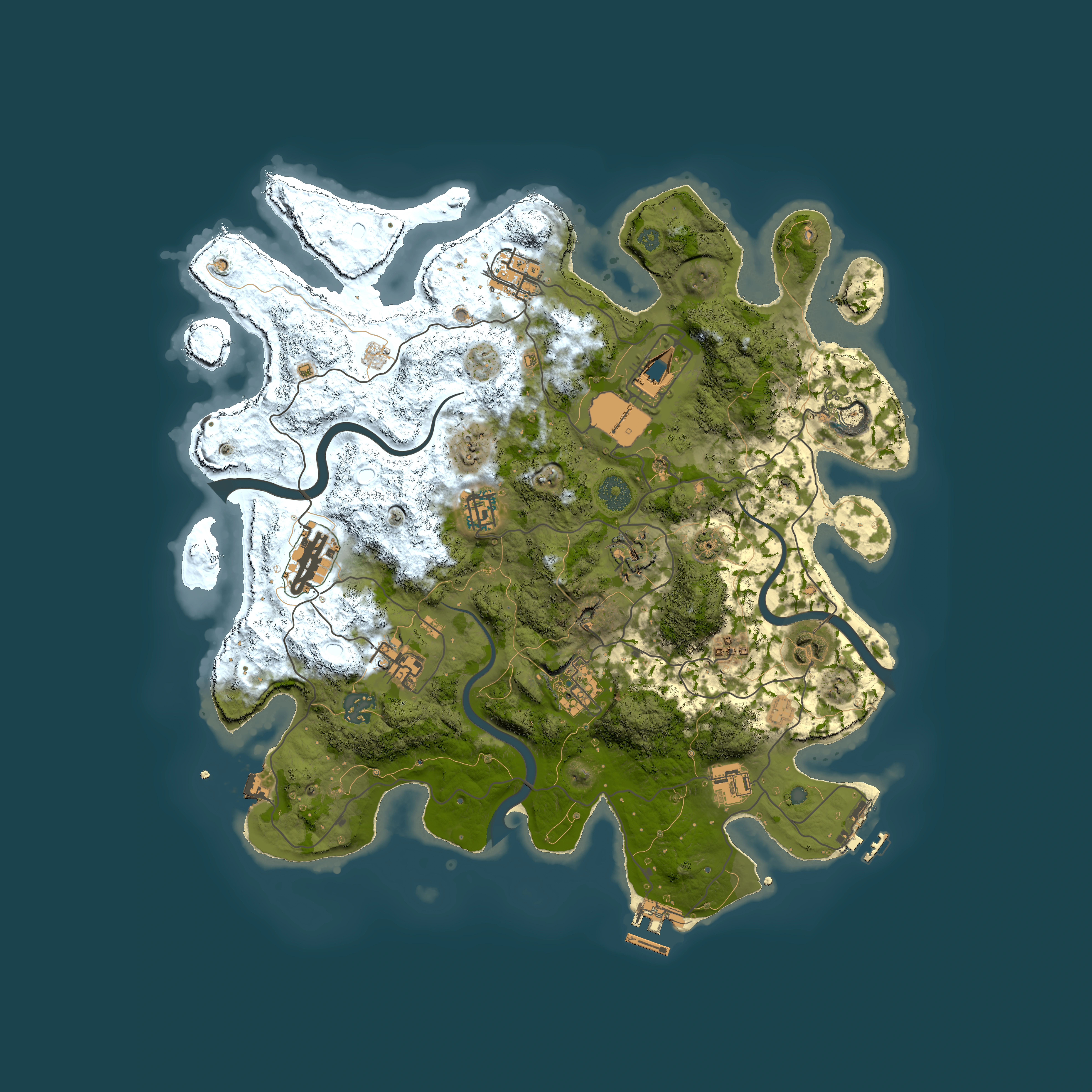 Full top-down render of Rust map seed 1396652999, 3800x3800m