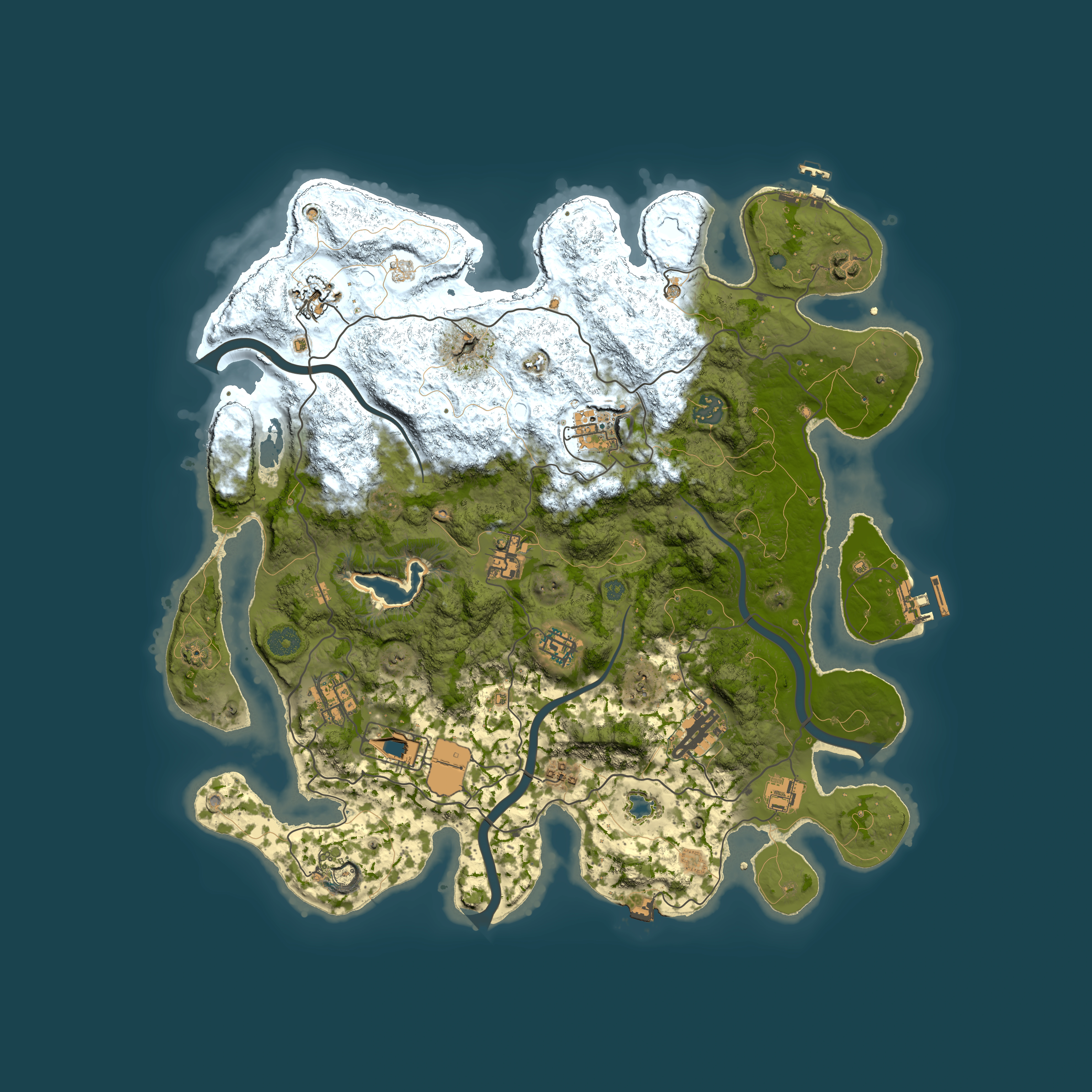 Full top-down render of Rust map seed 1290704482, 4100x4100m