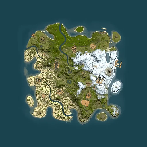 Rust map seed 1227891018, 3700x3700m top-down preview
