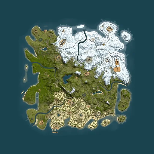 Rust map seed 1993577386, 4650x4650m top-down preview
