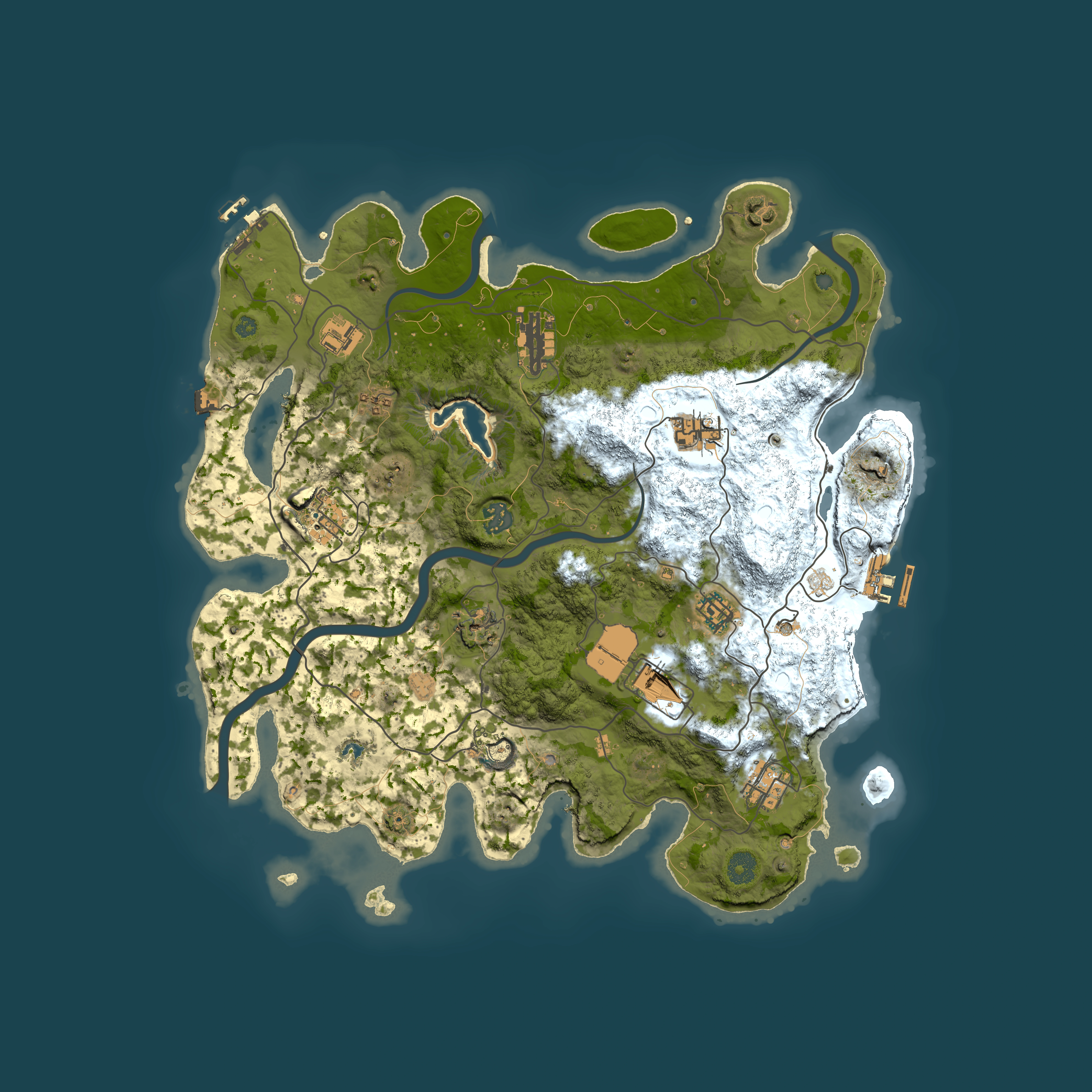 Full top-down render of Rust map seed 627258853, 4000x4000m