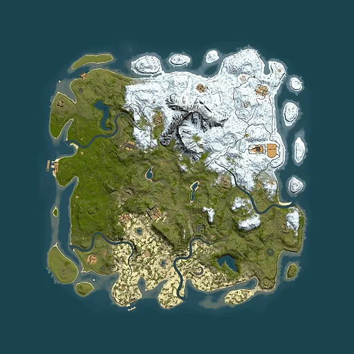Rust map seed 2004632150, 5400x5400m top-down preview