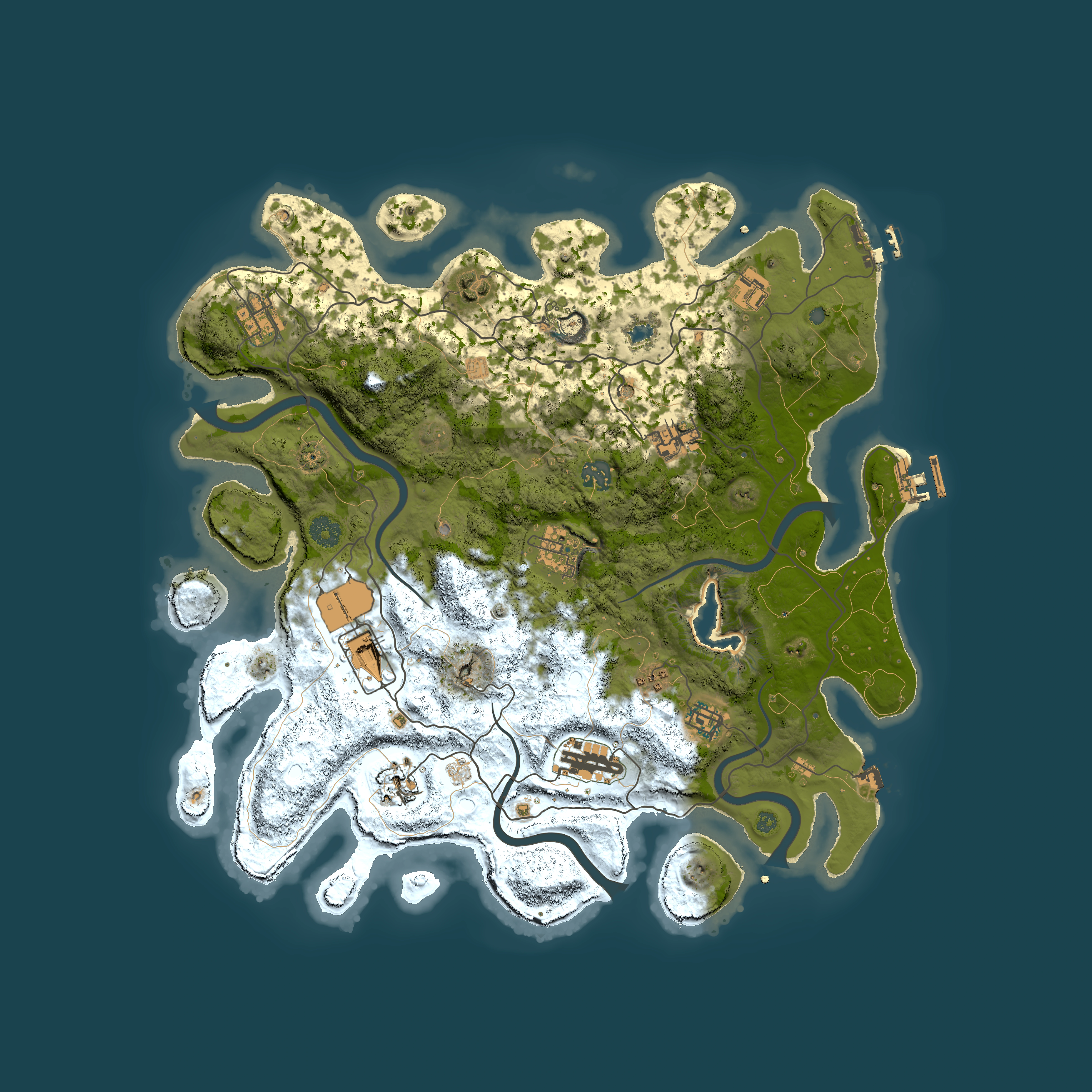 Full top-down render of Rust map seed 1860737136, 4050x4050m