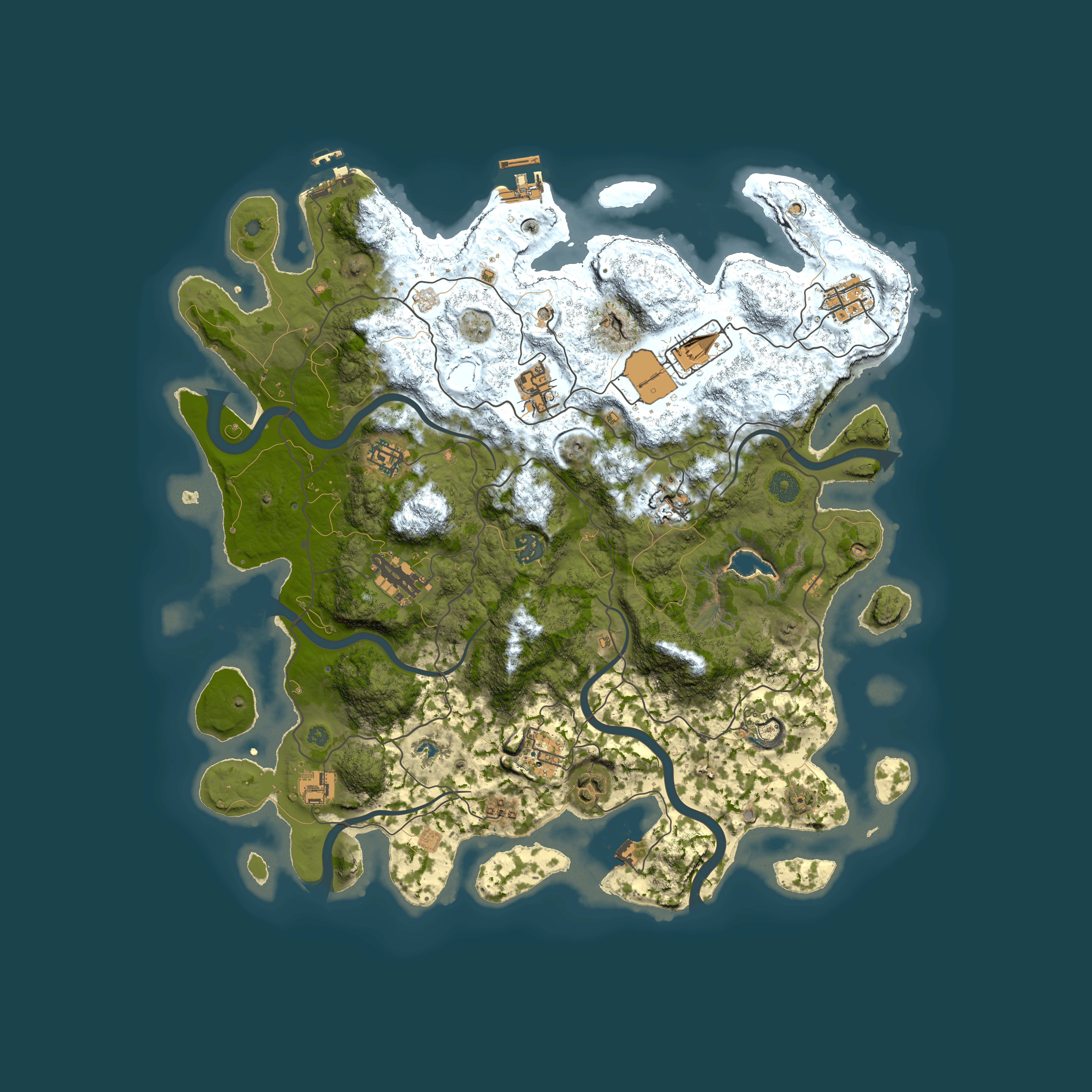 Full top-down render of Rust map seed 74950508, 4200x4200m