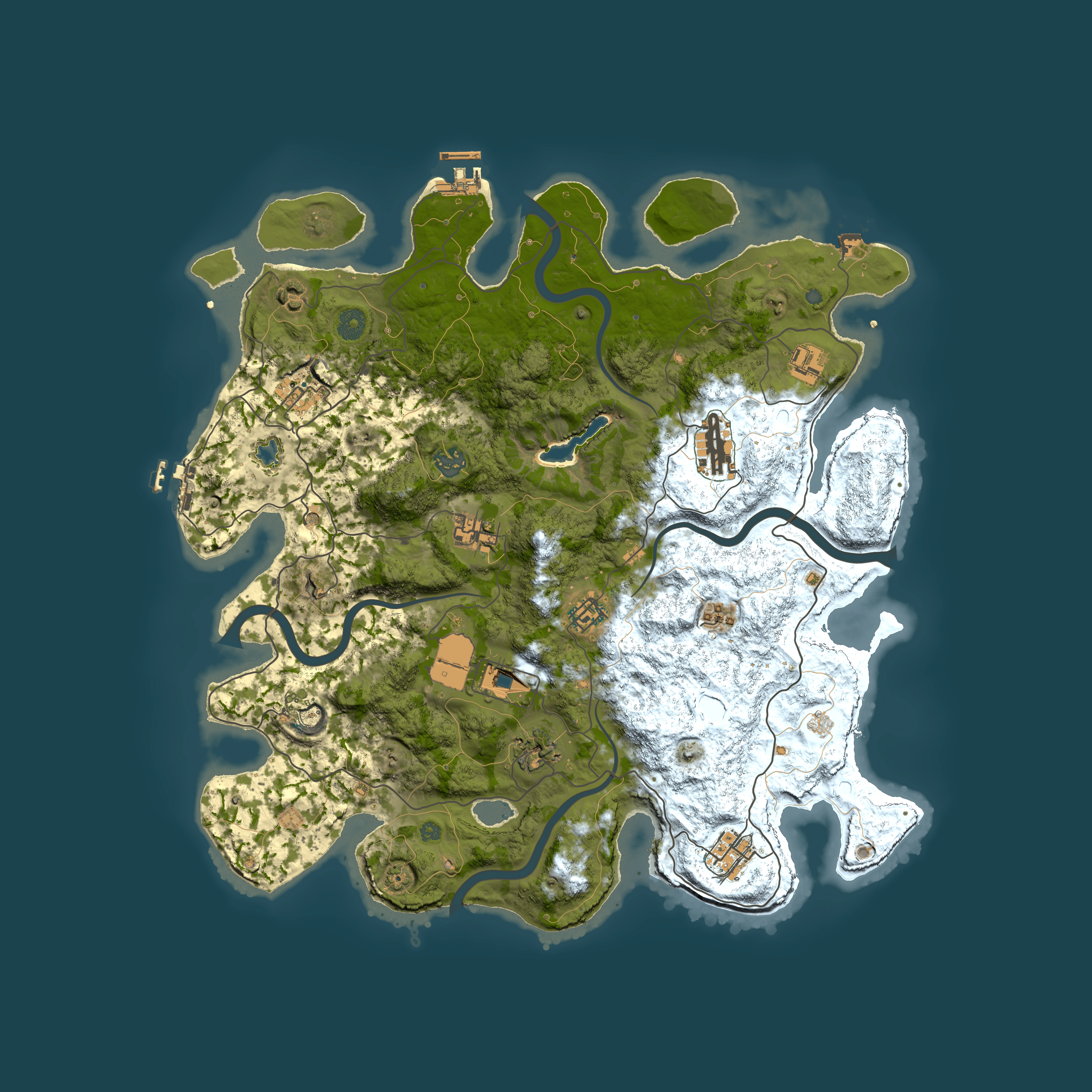 Full top-down render of Rust map seed 1472169432, 4150x4150m