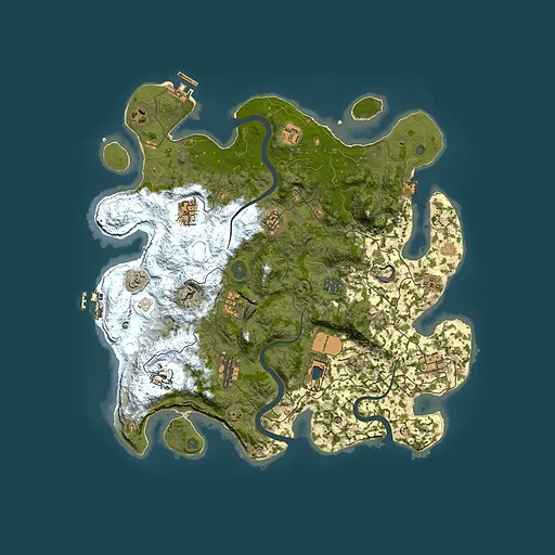 Rust map seed 1740645668, 3850x3850m top-down preview
