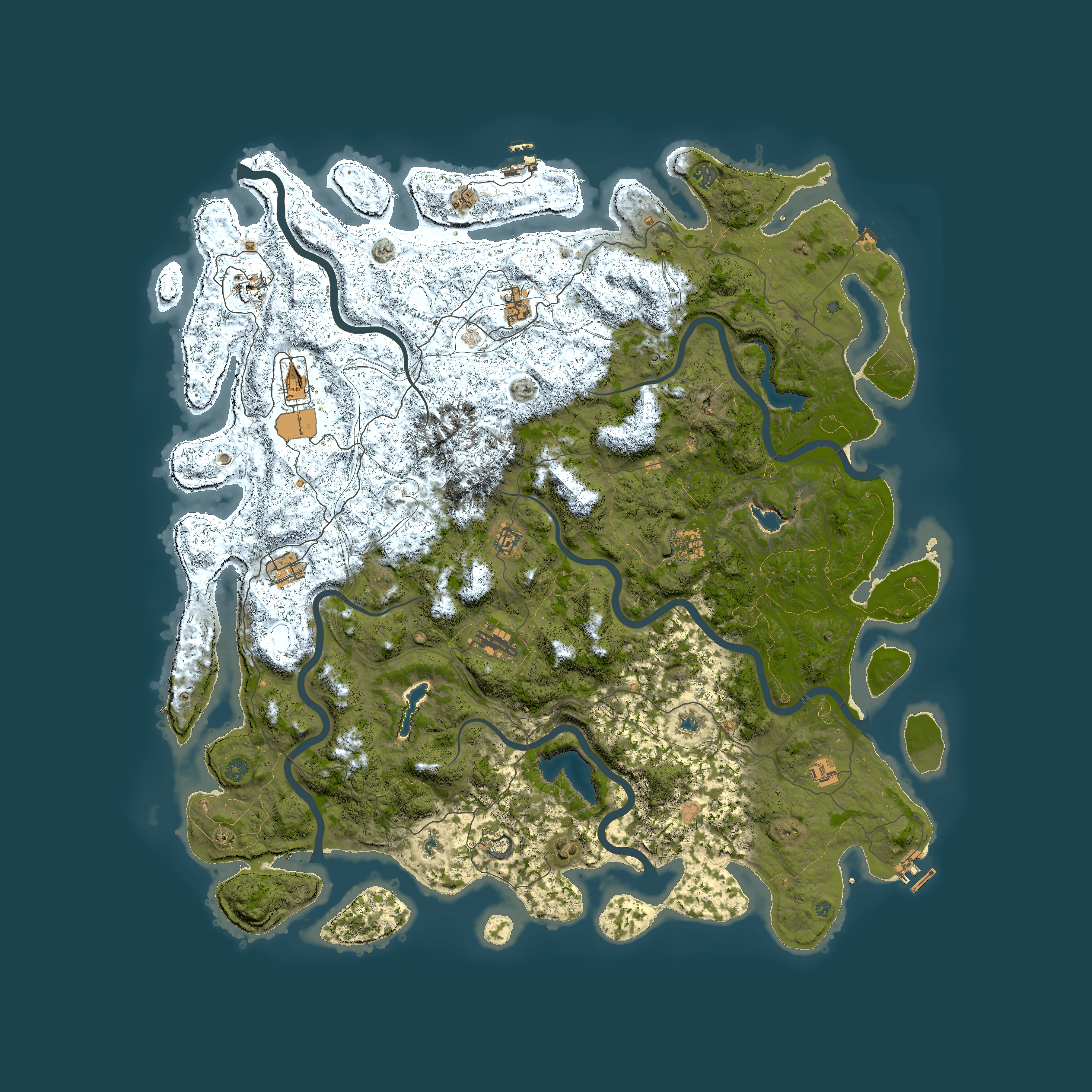 Full top-down render of Rust map seed 392546753, 5700x5700m