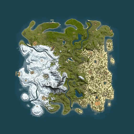 Rust map seed 689991647, 5000x5000m top-down preview